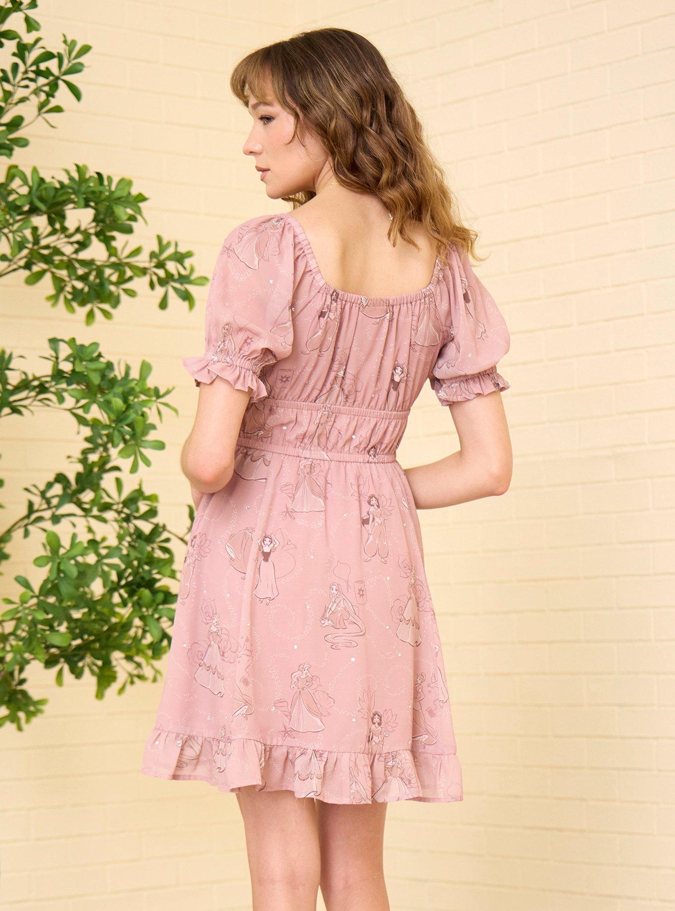 Her Universe Disney Princess Floral Puff Sleeve Dress Her Universe Exclusive, MULTI, alternate - view 3