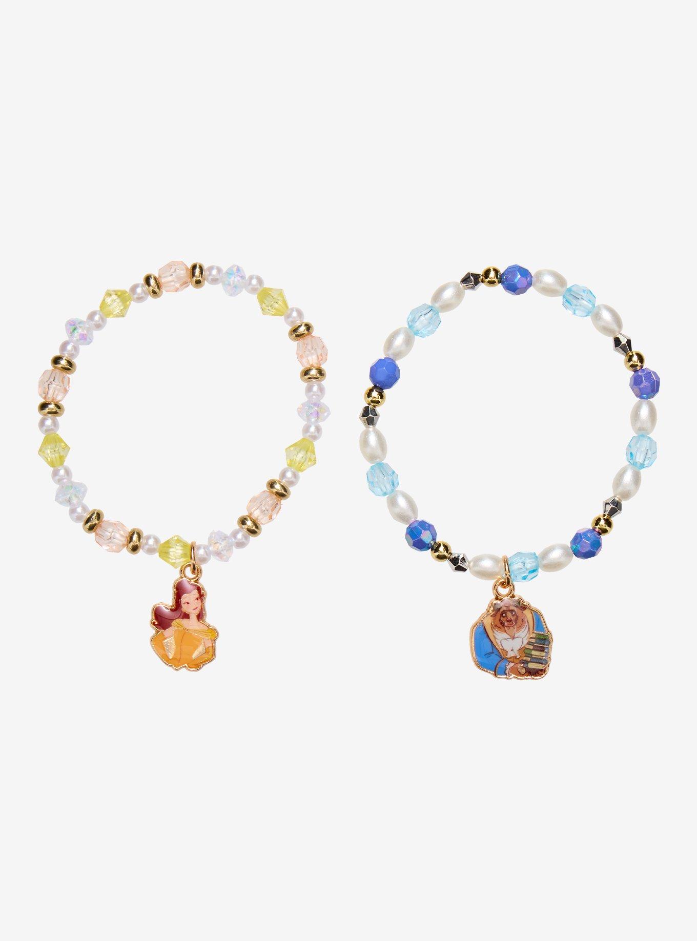 Disney Beauty And The Beast Belle & Beast Bead Bracelet Set, , hi-res