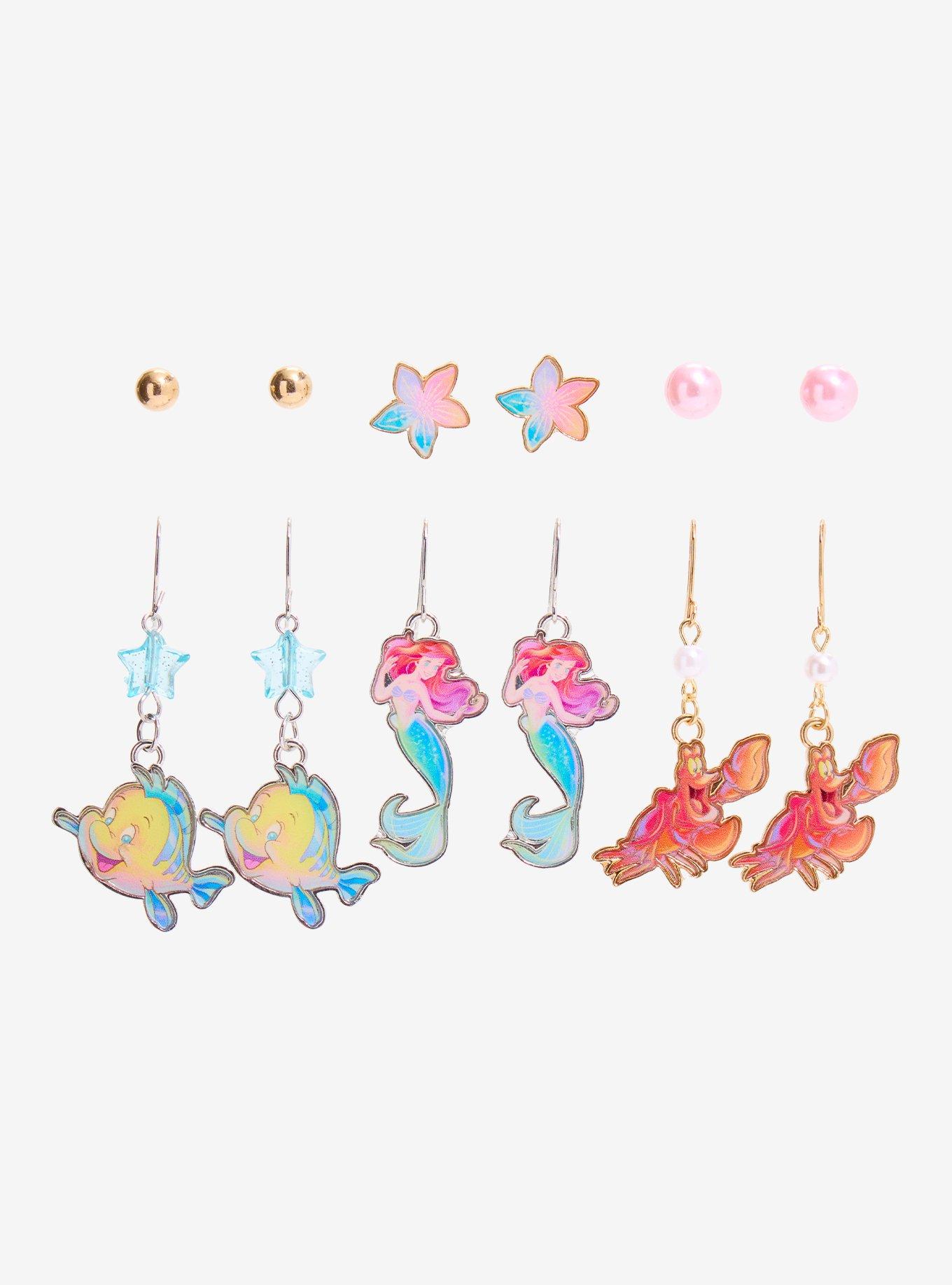 Disney The Little Mermaid Watercolor Earring Set, , hi-res