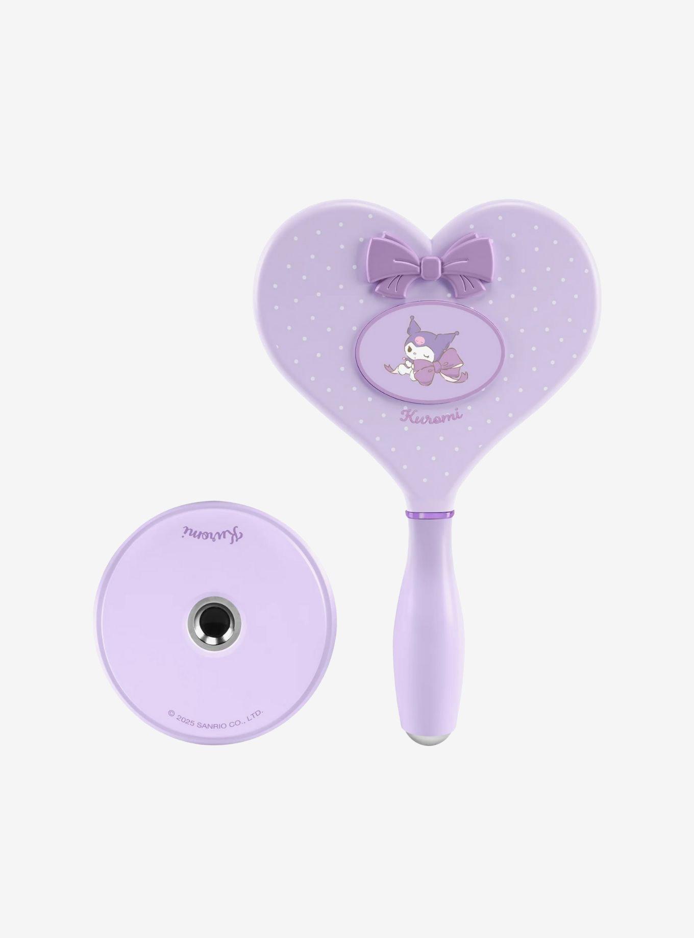 Kuromi Lovely Ribbon Heart Handheld Makeup Mirror with Standing Base, , hi-res