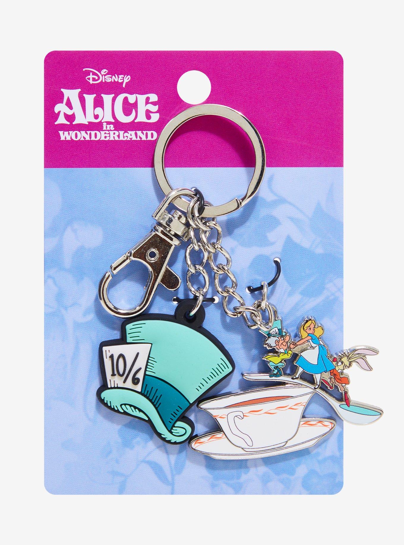 Disney Alice in Wonderland Mad Hatter Teacup Multi-Charm Keychain - BoxLunch Exclusive, , hi-res