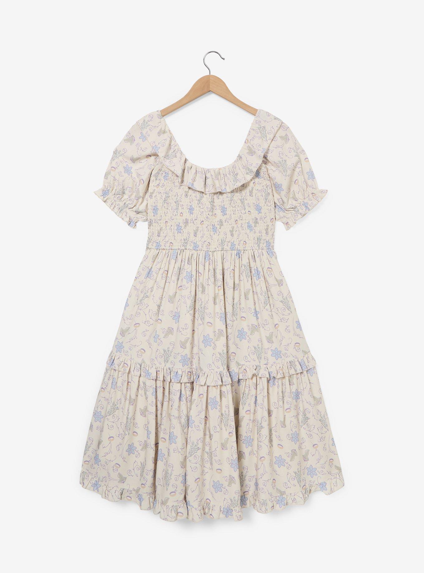 The Lord of The Rings Elven Icons Plus Size Midi Dress - BoxLunch Exclusive, BLUE, alternate - view 3