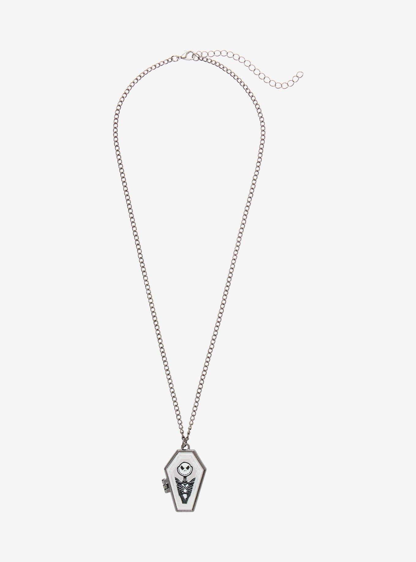 The Nightmare Before Christmas Jack & Sally Coffin Locket Necklace, , hi-res
