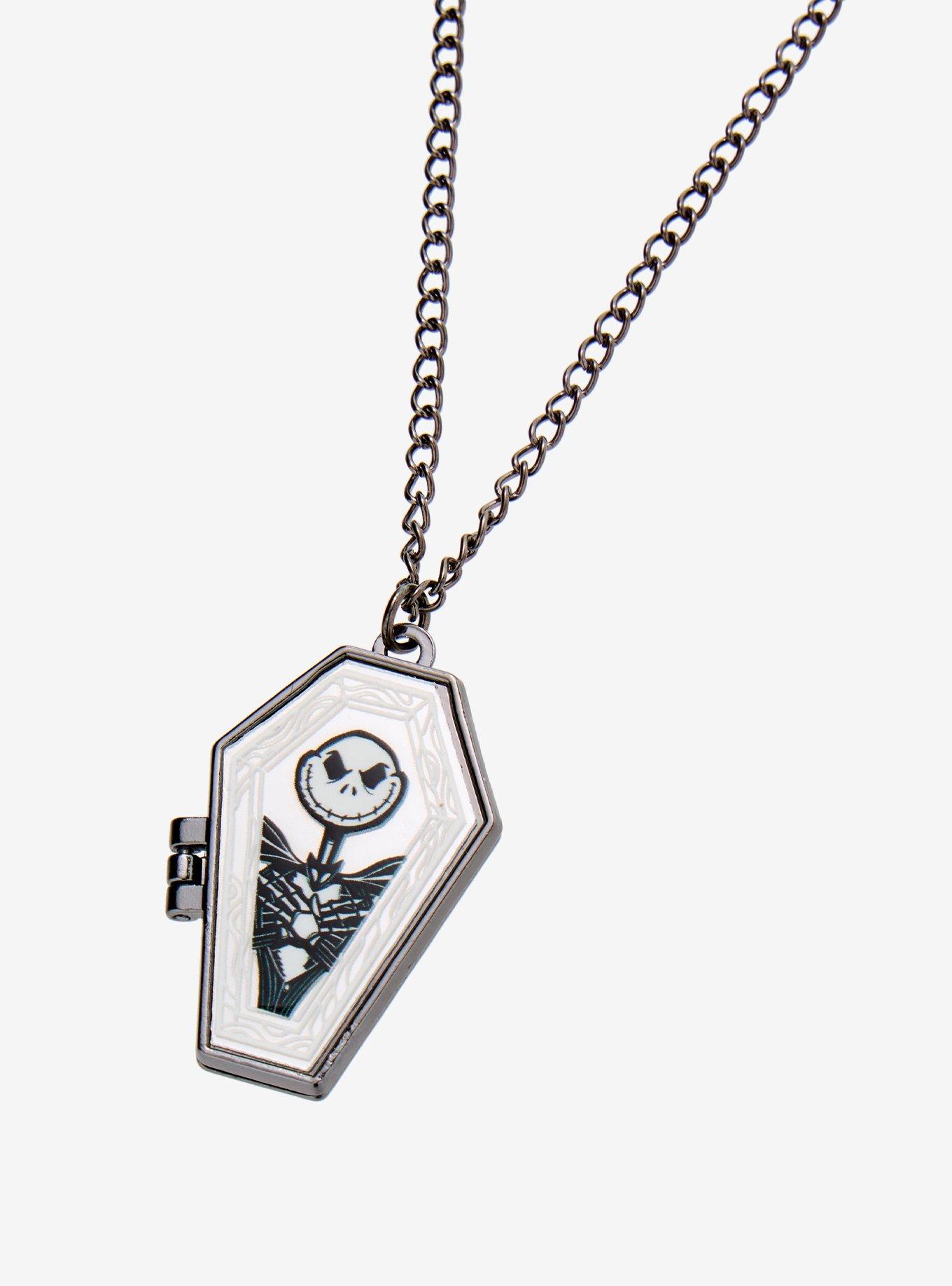 The Nightmare Before Christmas Jack & Sally Coffin Locket Necklace, , alternate - view 3