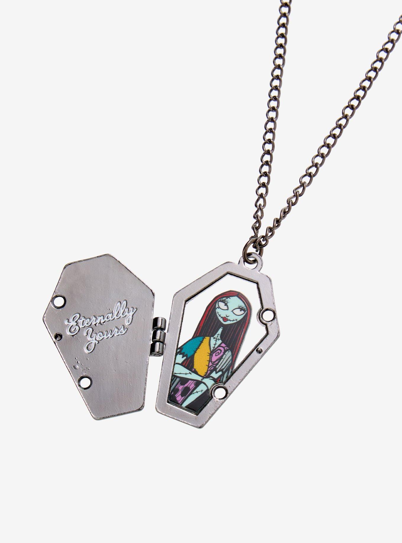 The Nightmare Before Christmas Jack & Sally Coffin Locket Necklace, , alternate - view 4
