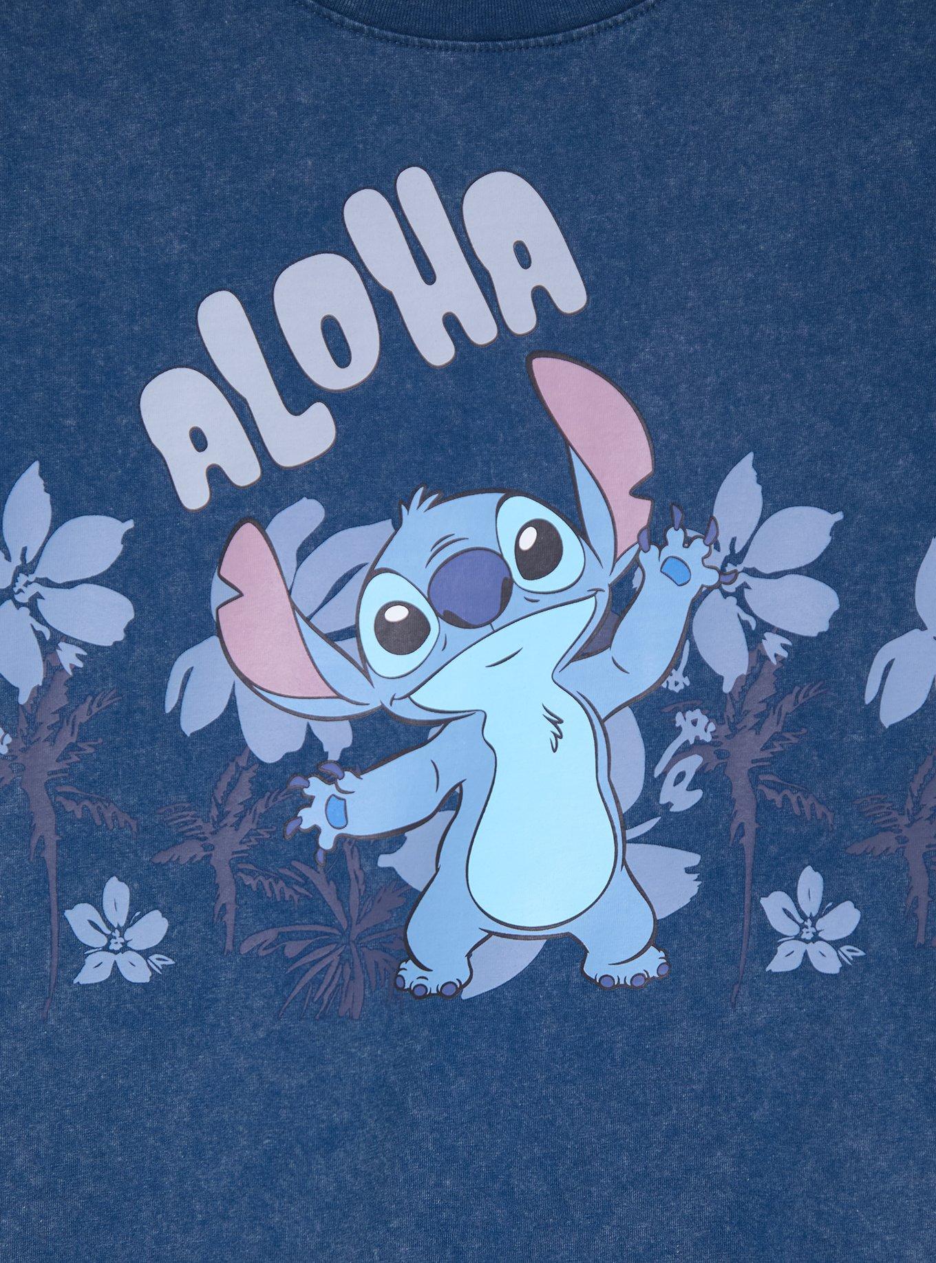 Disney Lilo & Stitch Floral Women's Cropped T-Shirt - BoxLunch Exclusive, , hi-res