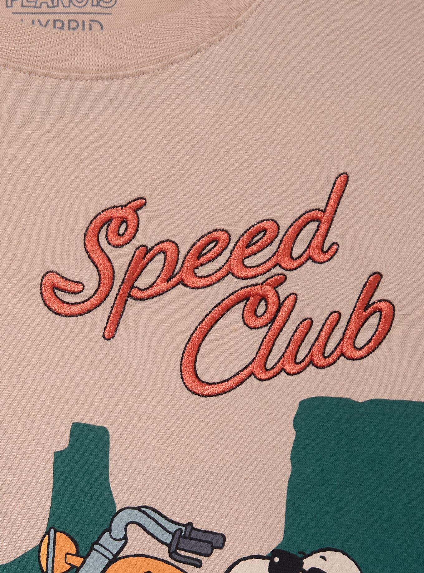 Peanuts Snoopy Motorcycle Speed Club Women's Cropped T-Shirt - BoxLunch Exclusive, BEIGE, alternate - view 3
