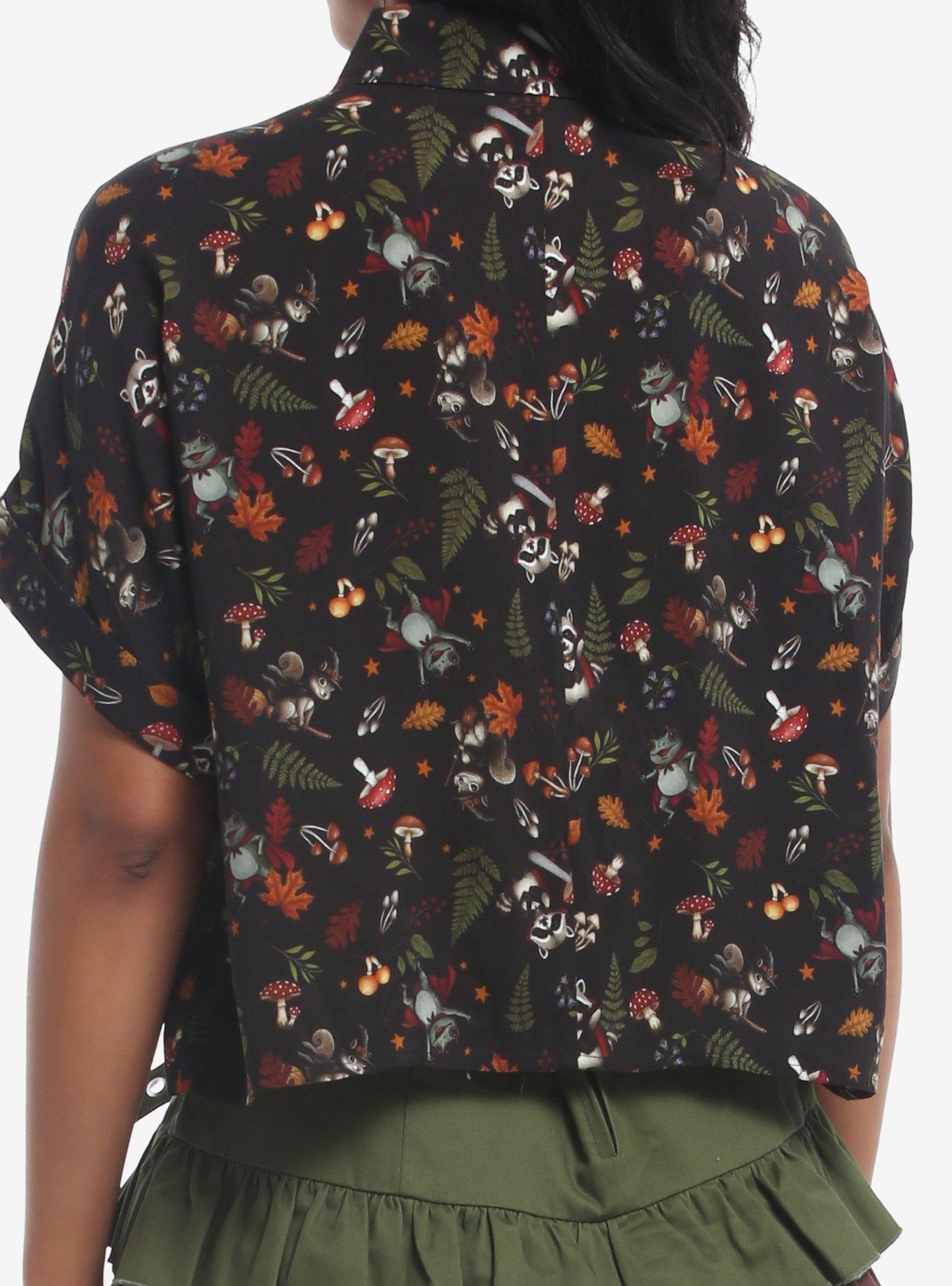Thorn & Fable Halloween Critter Girls Woven Button-Up, MULTI, alternate - view 3