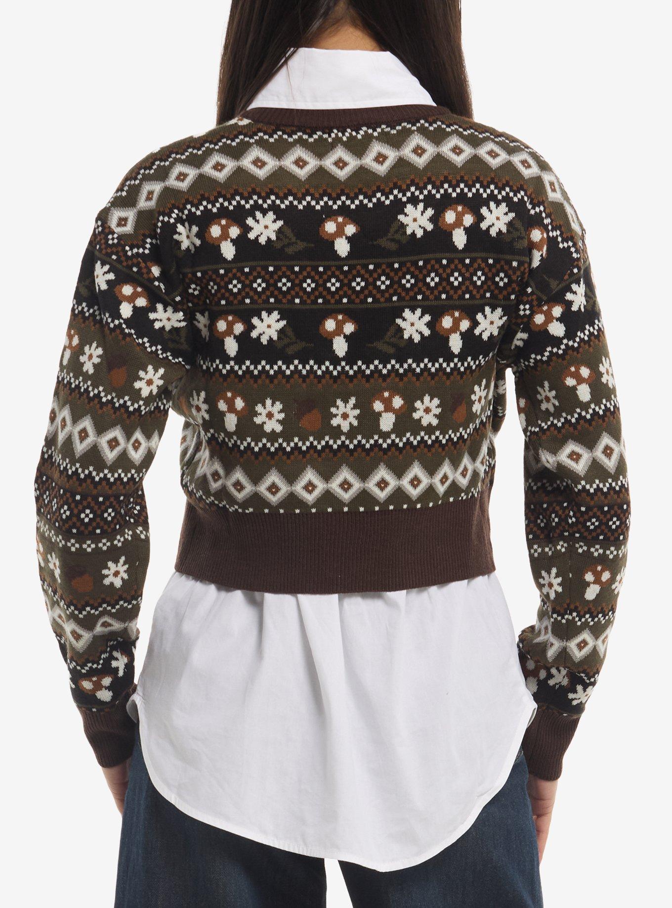 Thorn & Fable Witch Squirrel Girls Twofer Sweater, MULTI, alternate - view 3