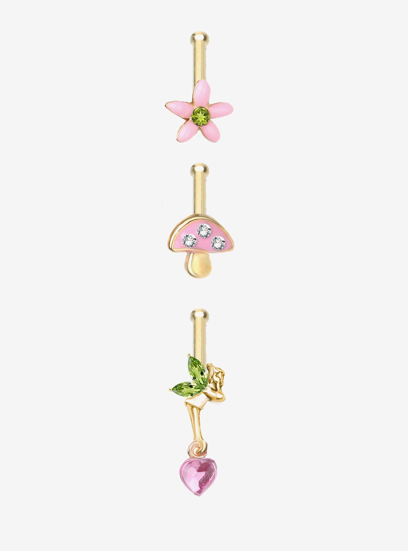 Steel Pink Fairy Nose Stud 3 Pack, , hi-res
