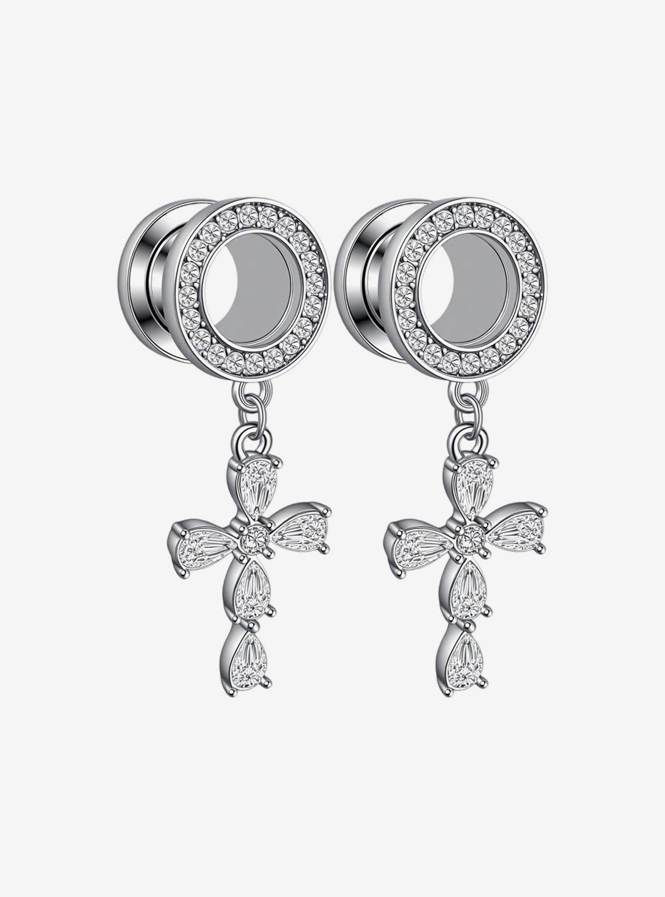 Steel Bling Cross Eyelet Plug 2 Pack, , hi-res