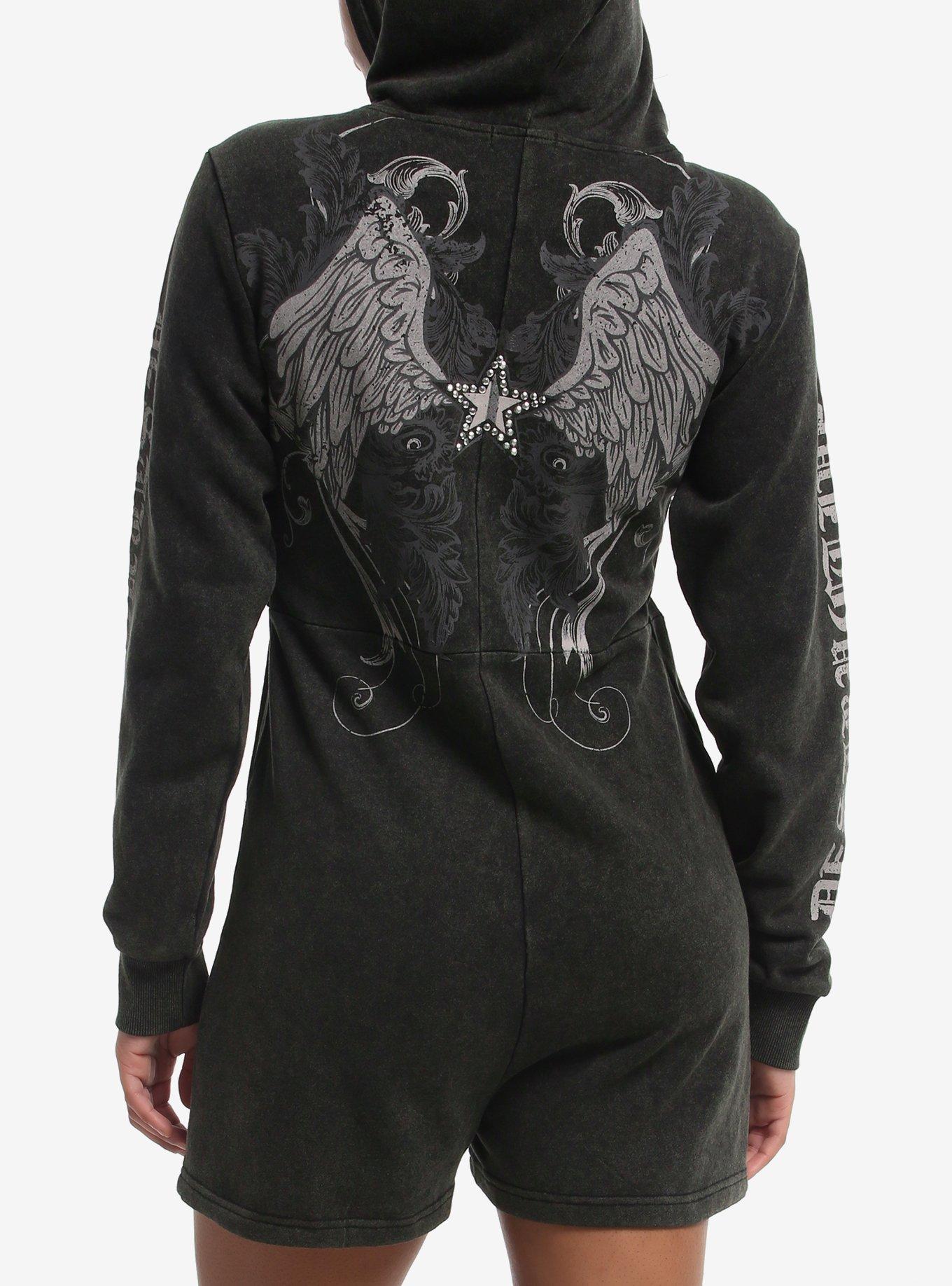 Fallen Star Heart Filigree Girls Hooded Romper, MULTI, alternate - view 3