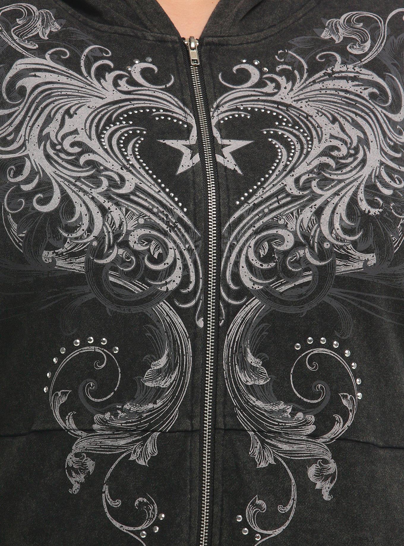 Destructive Heart Filigree Girls Hooded Romper Plus Size, MULTI, alternate - view 5