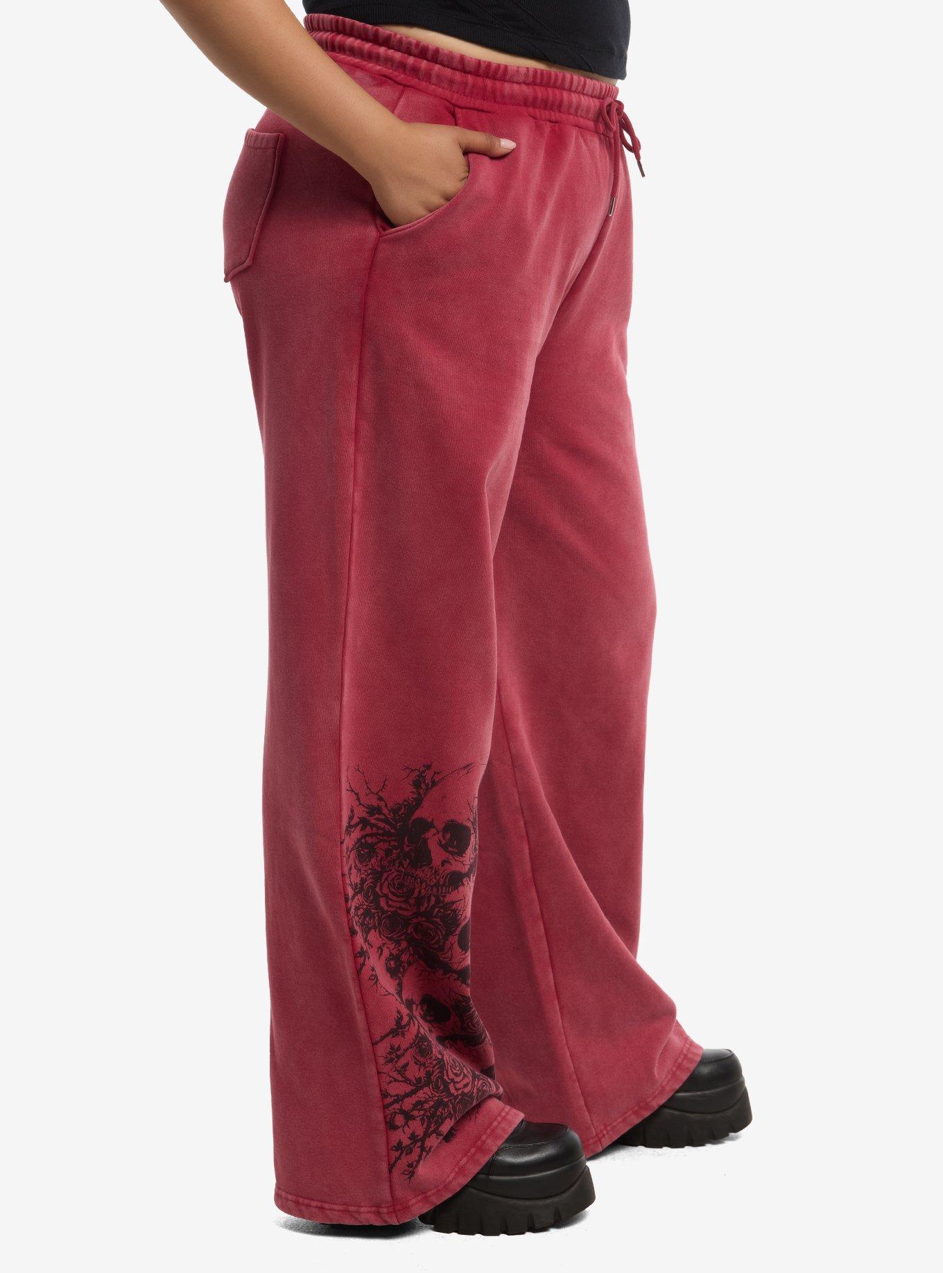 Red Wash Skull Stack Sweatpants Plus Size, MULTI, alternate - view 3
