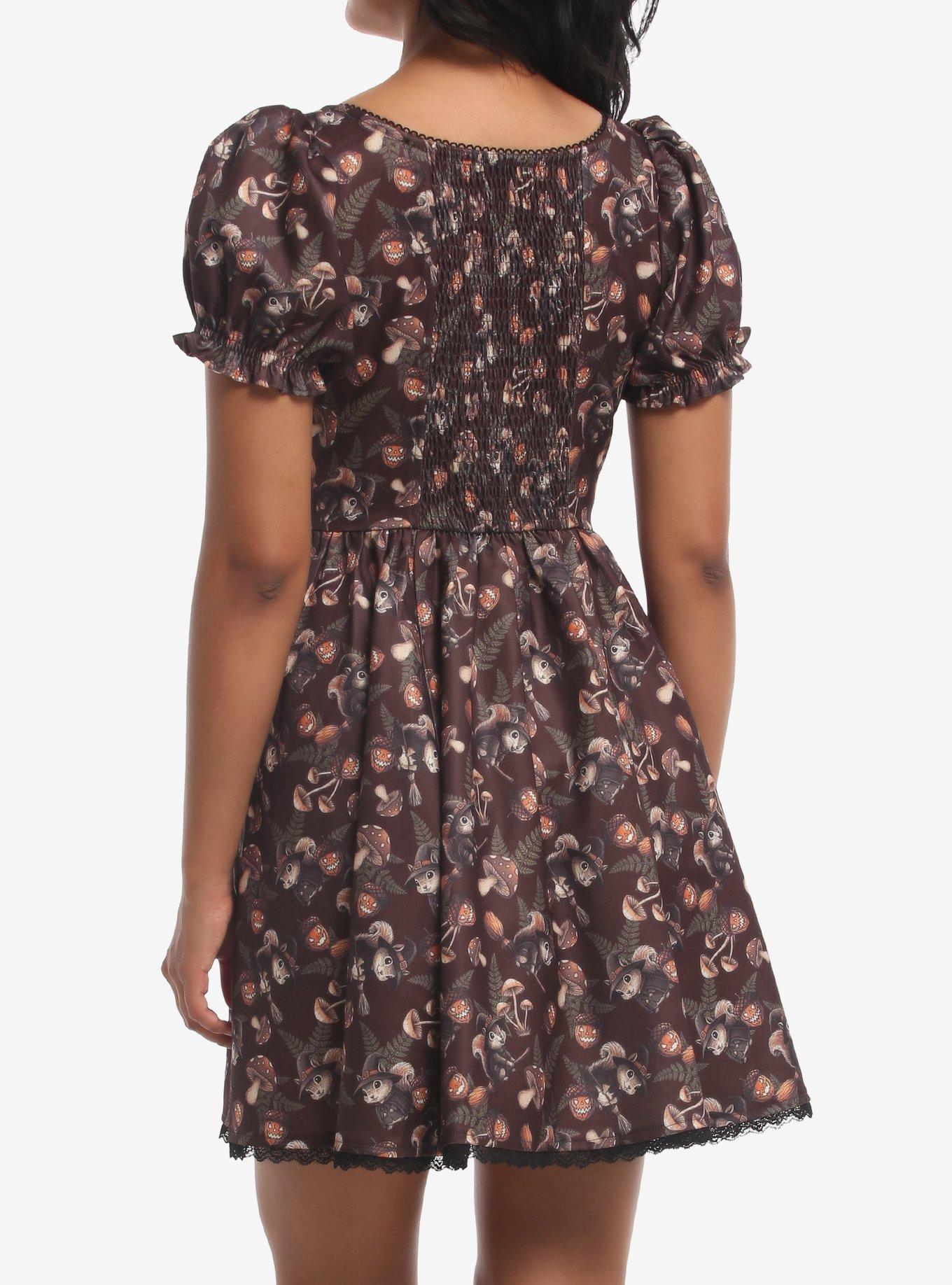 Thorn & Fable Witch Squirrel Mini Dress, MULTI, alternate - view 3