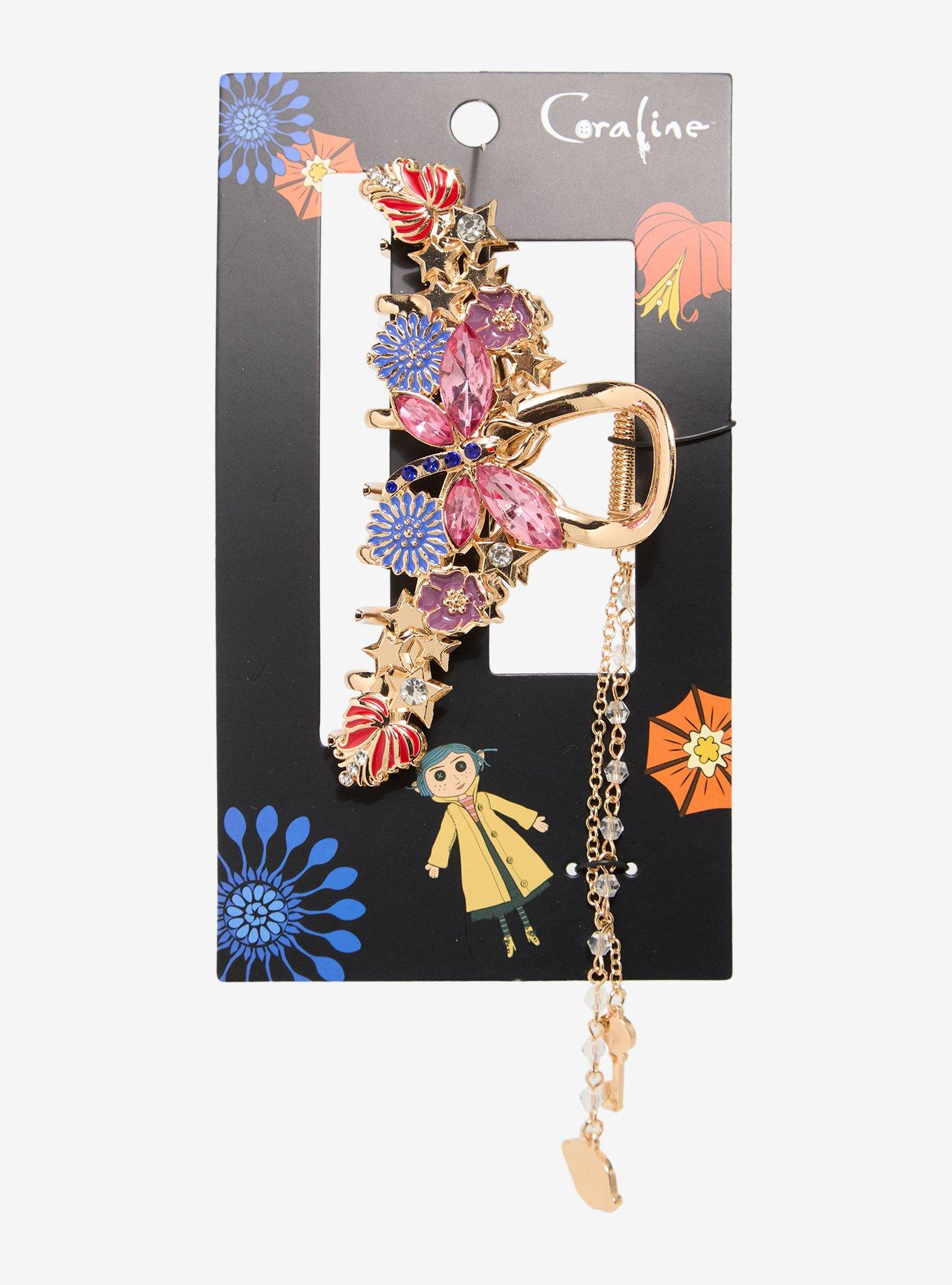 Coraline Dragonfly Claw Clip with Dangling Charm - BoxLunch Exclusive, , alternate - view 4