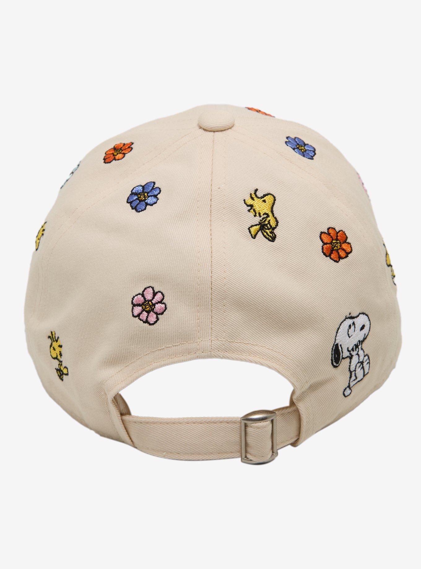 Peanuts Snoopy Floral Allover Embroidered Ball Cap, , alternate - view 3