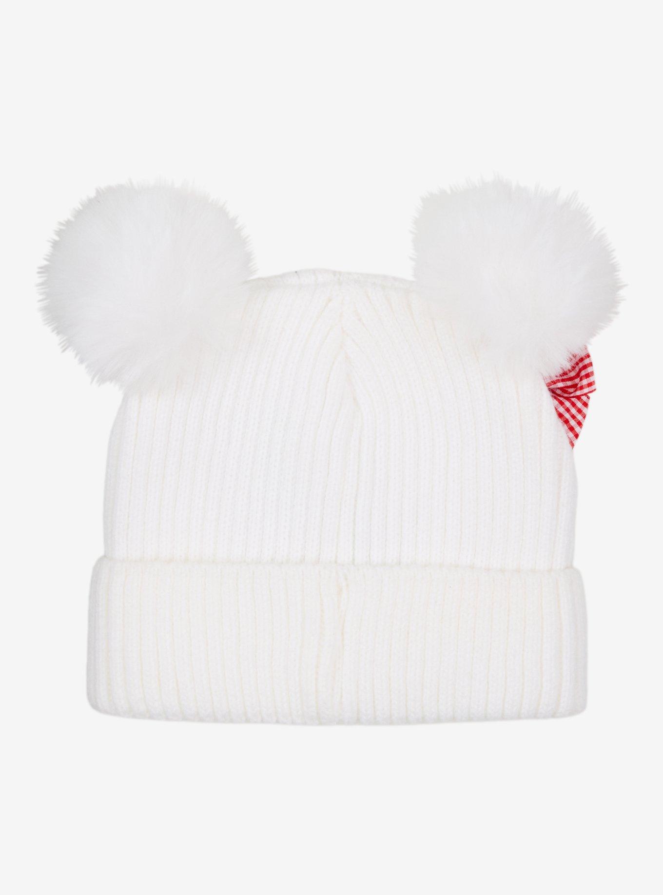 Cogimyun Gingham Ribbon Pom Ear Beanie, , alternate - view 2