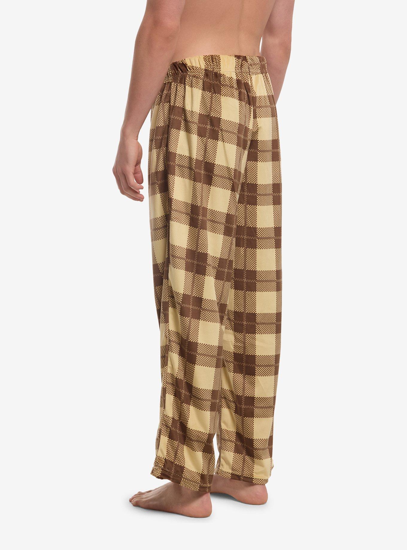 Brown & Tan Plaid Pajama Pants, , hi-res