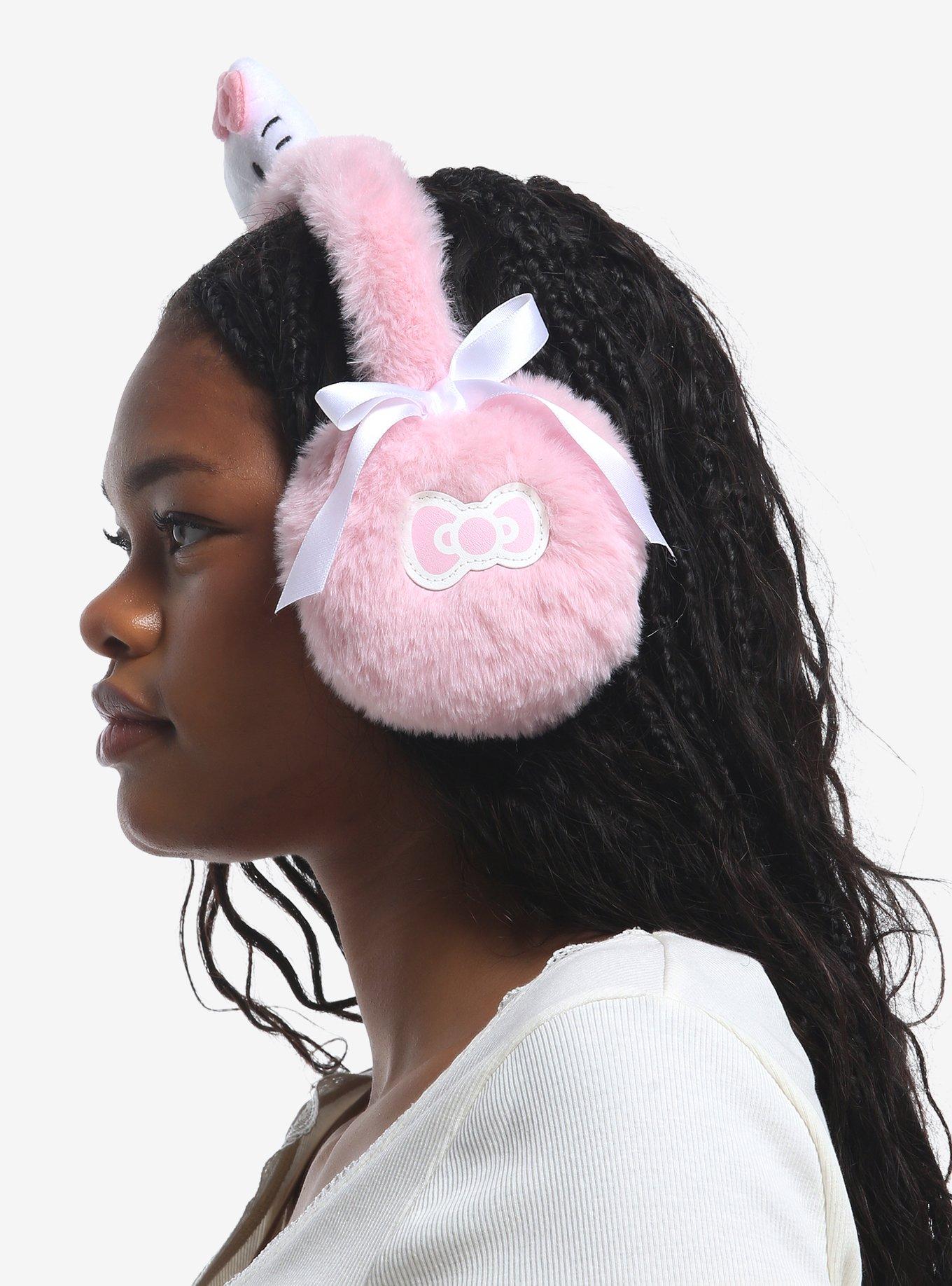 Hello Kitty Plush Head Furry Earmuffs, , alternate - view 2