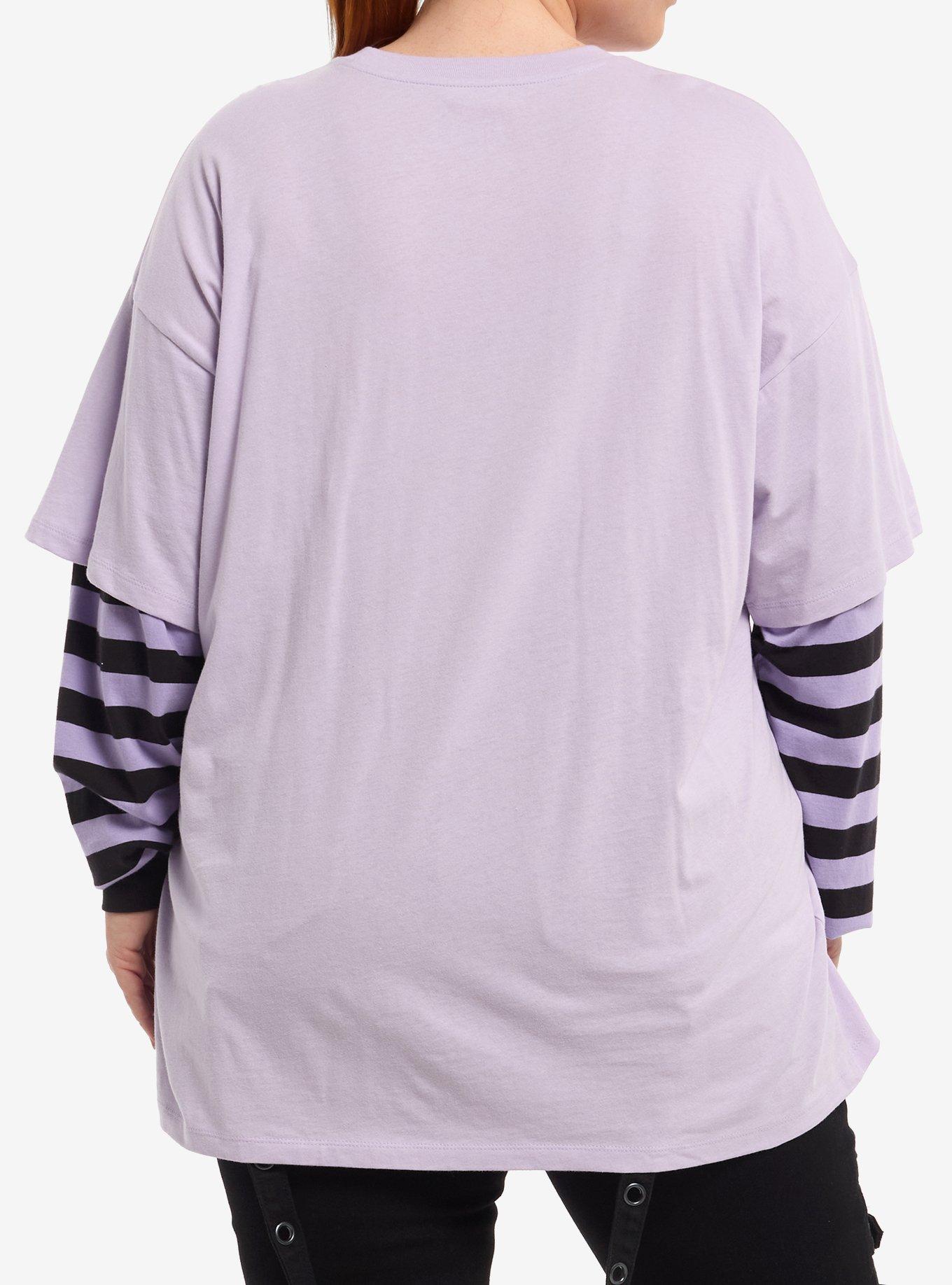 The Amazing Digital Circus Jax Stripe Girls Oversized Twofer Long-Sleeve T-Shirt Plus Size, MULTI, alternate - view 3