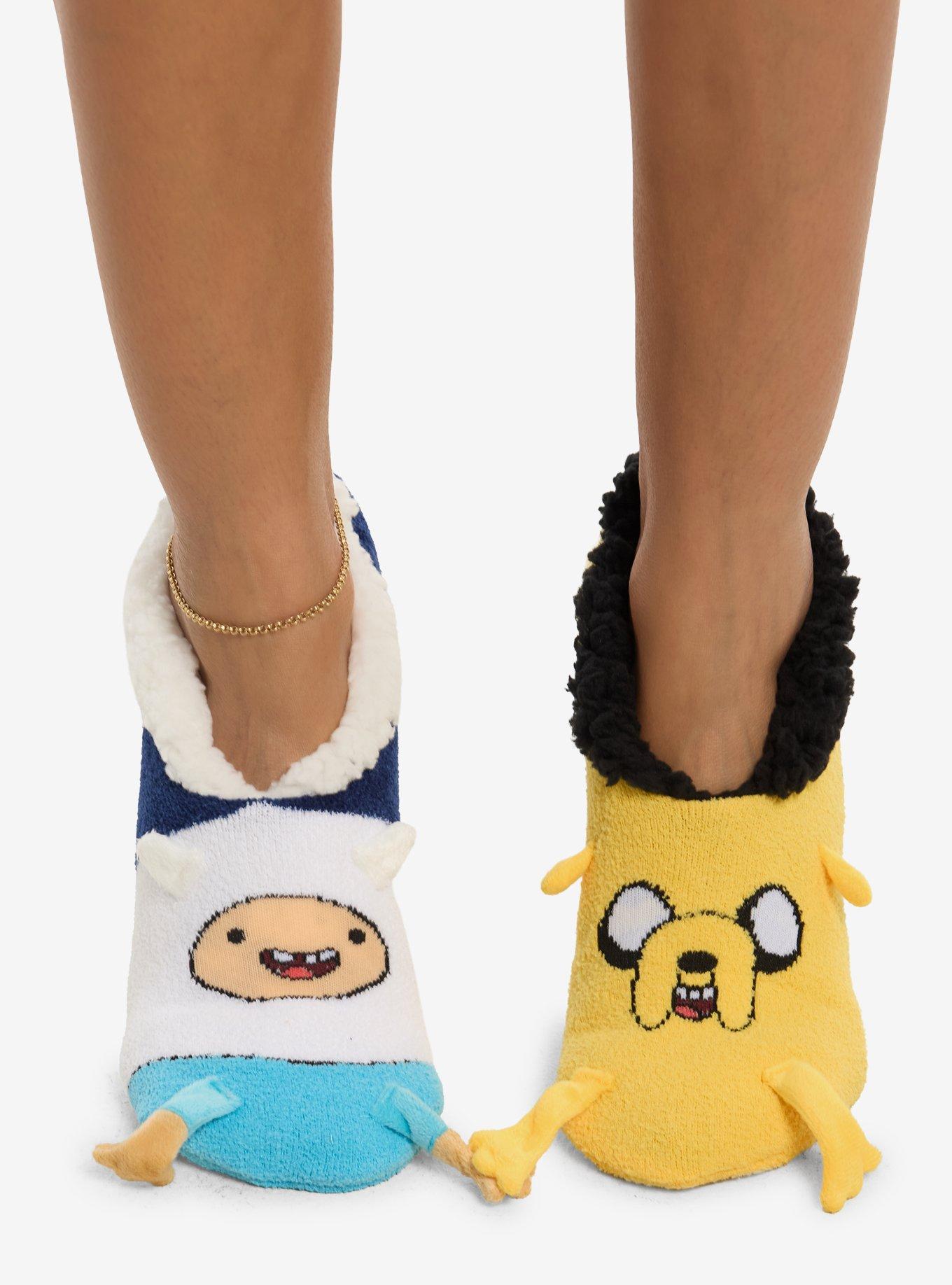 Adventure Time Jake & Finn Magnetic Arms Mismatch Cozy Slippers, , alternate - view 2