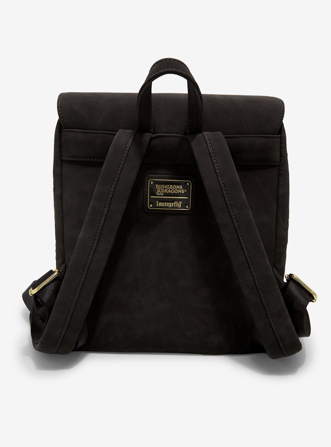 Loungefly Dungeons & Dragons Icons Black and Gold Mini Backpack - BoxLunch Exclusive, , alternate - view 3