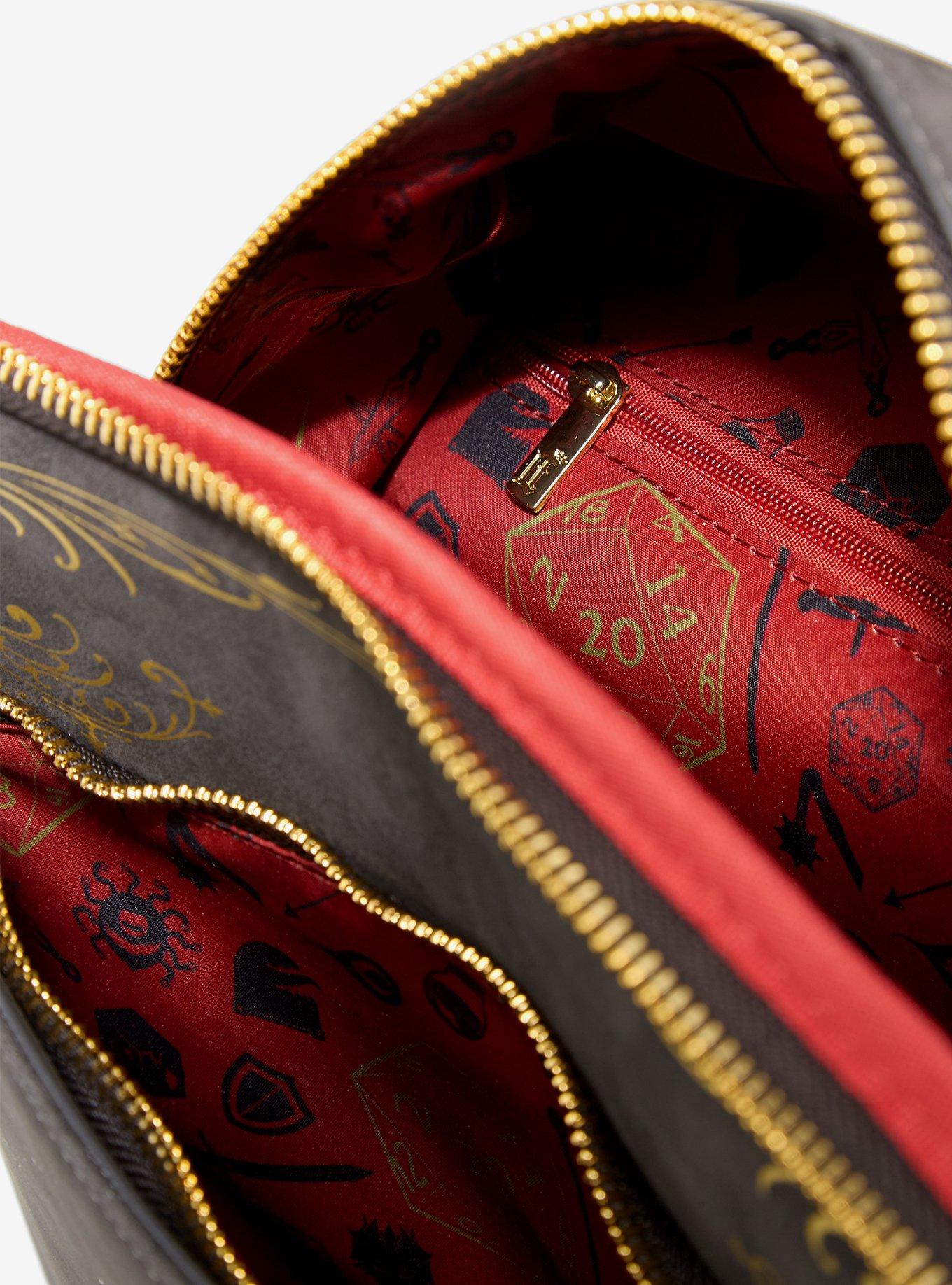 Loungefly Dungeons & Dragons Icons Black and Gold Mini Backpack - BoxLunch Exclusive, , alternate - view 4