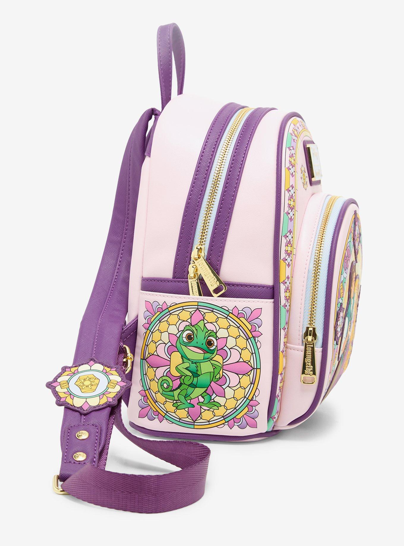 Loungefly Disney Tangled Stained Glass Rapunzel and Flynn Mini Backpack - BoxLunch Exclusive, , alternate - view 3