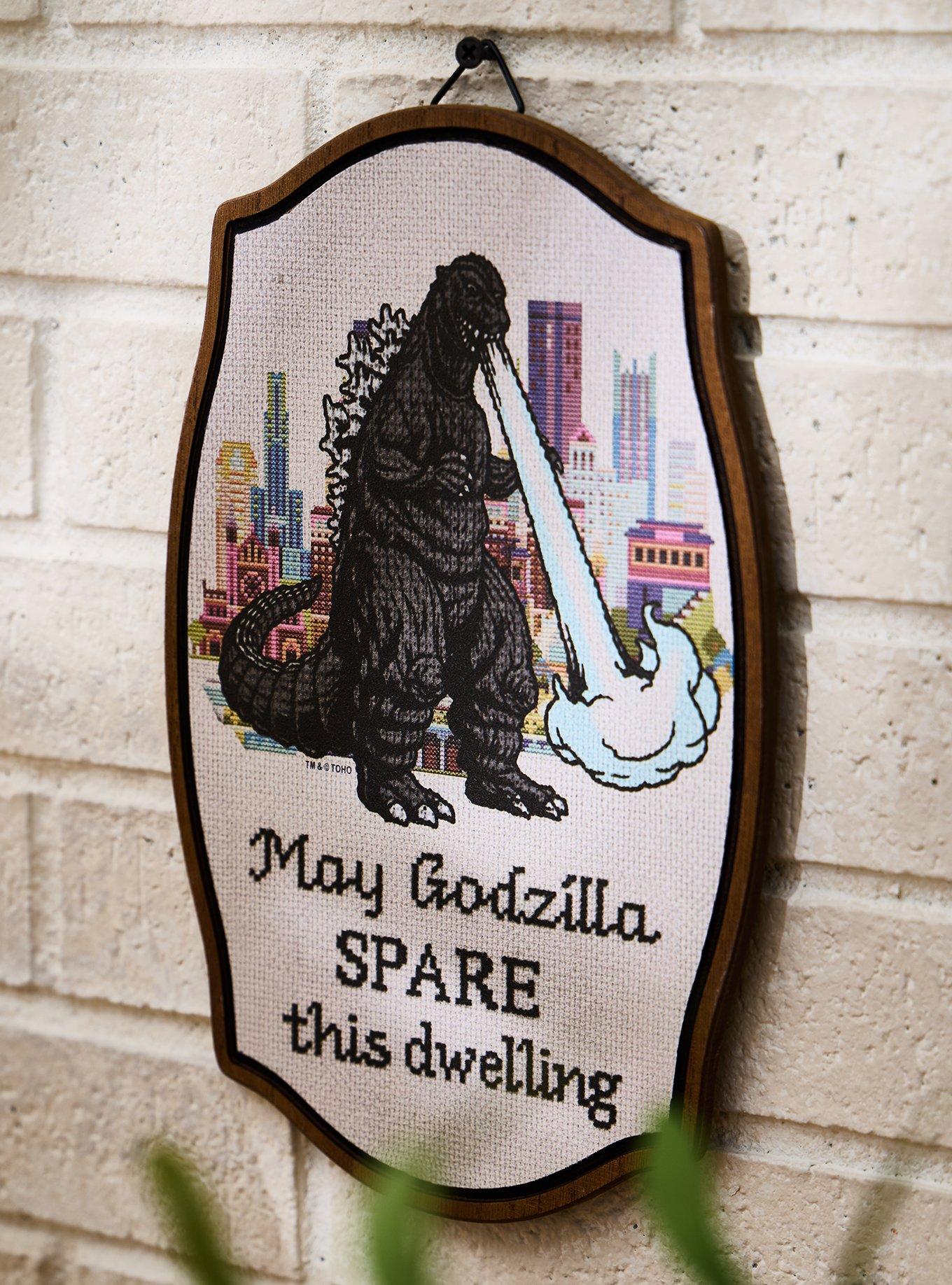 Godzilla Cross Stitch Wall Art - BoxLunch Exclusive, , hi-res