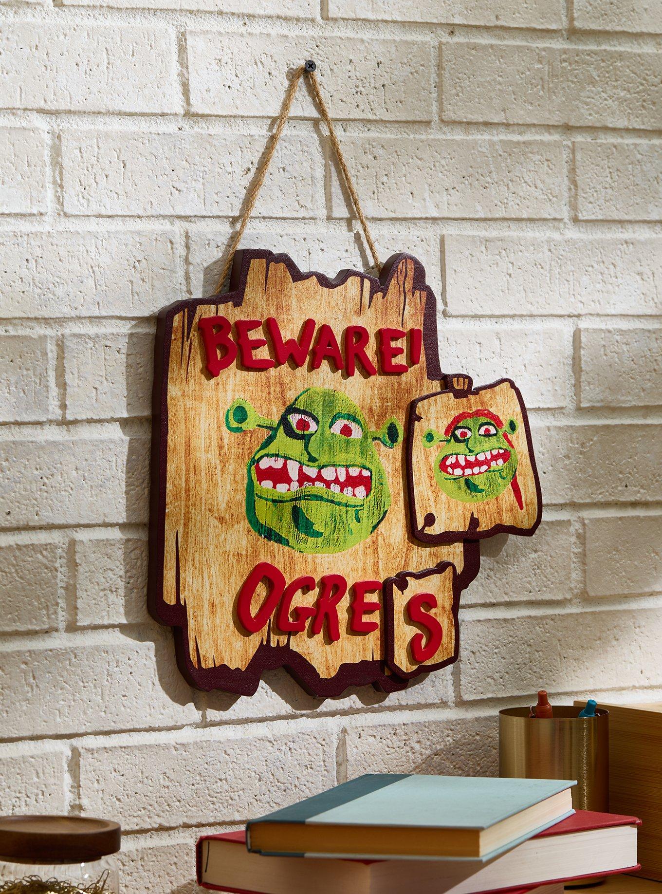 DreamWorks Shrek Beware Ogres Wall Sign - BoxLunch Exclusive, , alternate - view 2