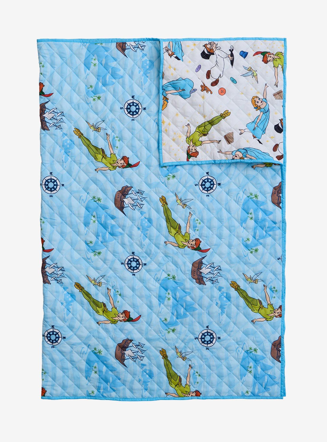 Disney Peter Pan Characters Reversible Retro Quilted Blanket - BoxLunch Exclusive, , alternate - view 4