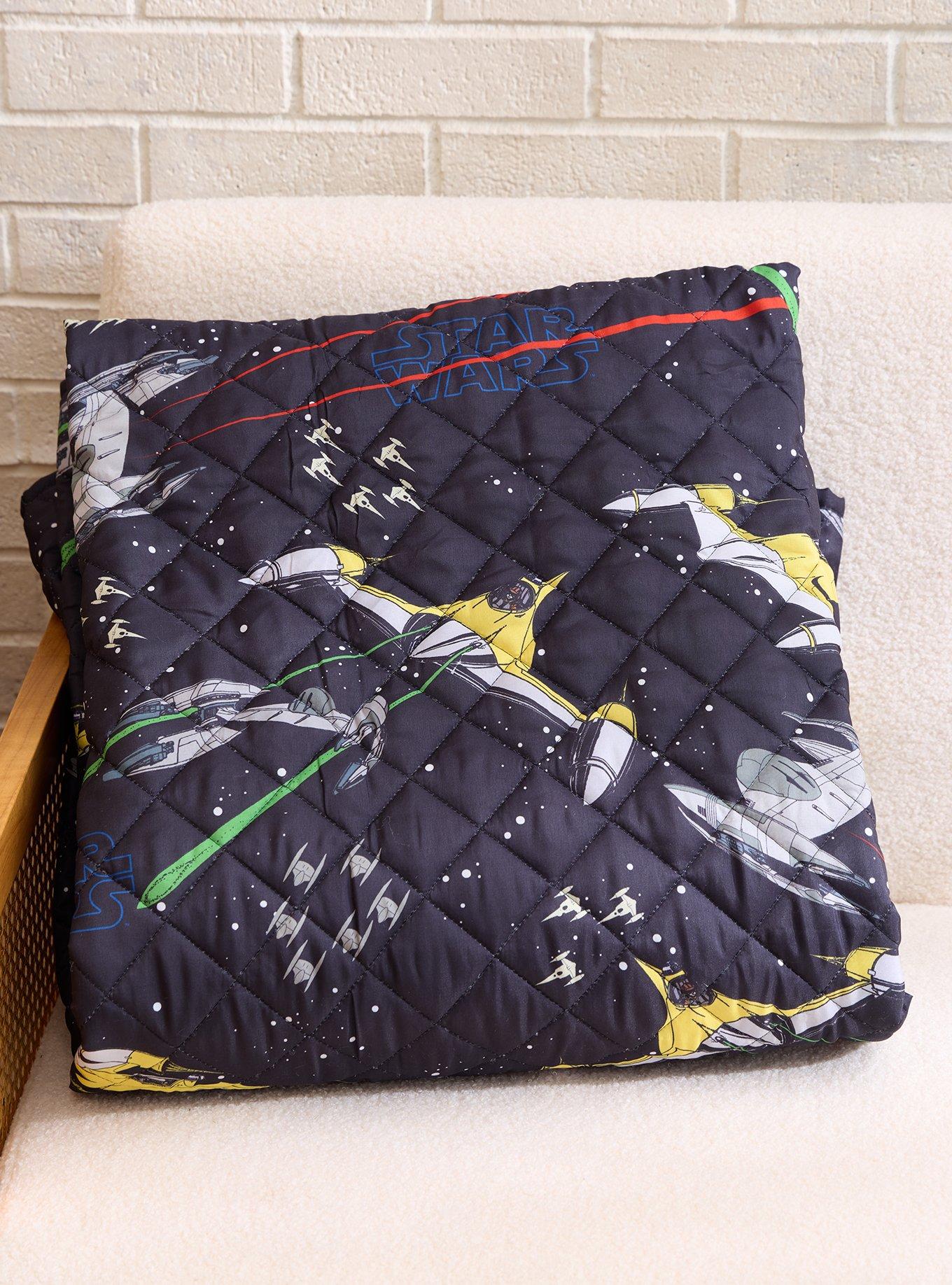 Star Wars: The Phantom Menace Retro Print Reversible Quilted Blanket - BoxLunch Exclusive, , alternate - view 3