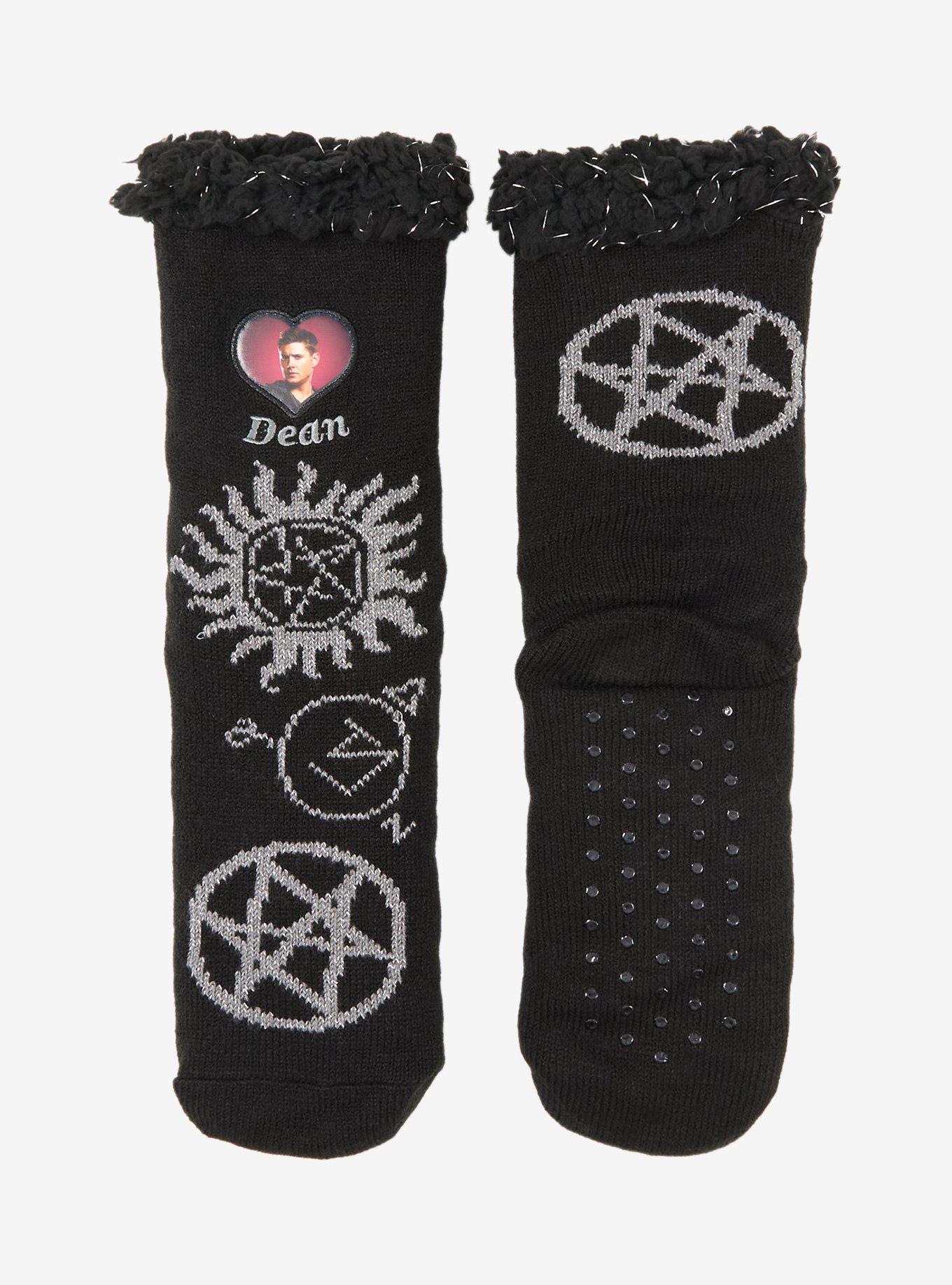Supernatural Sam & Dean Cozy Slipper Socks, , alternate - view 2