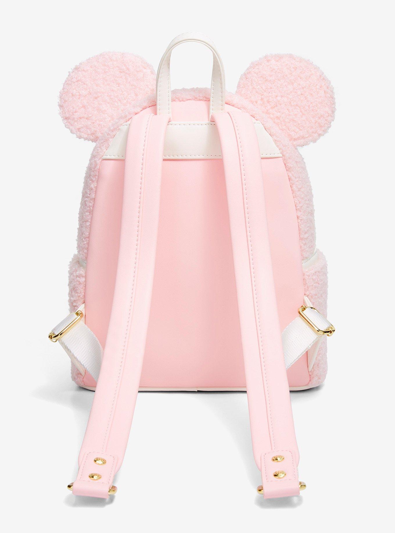 Loungefly Disney Minnie Mouse Ears Pink Sherpa Mini Backpack - BoxLunch Exclusive, , alternate - view 3