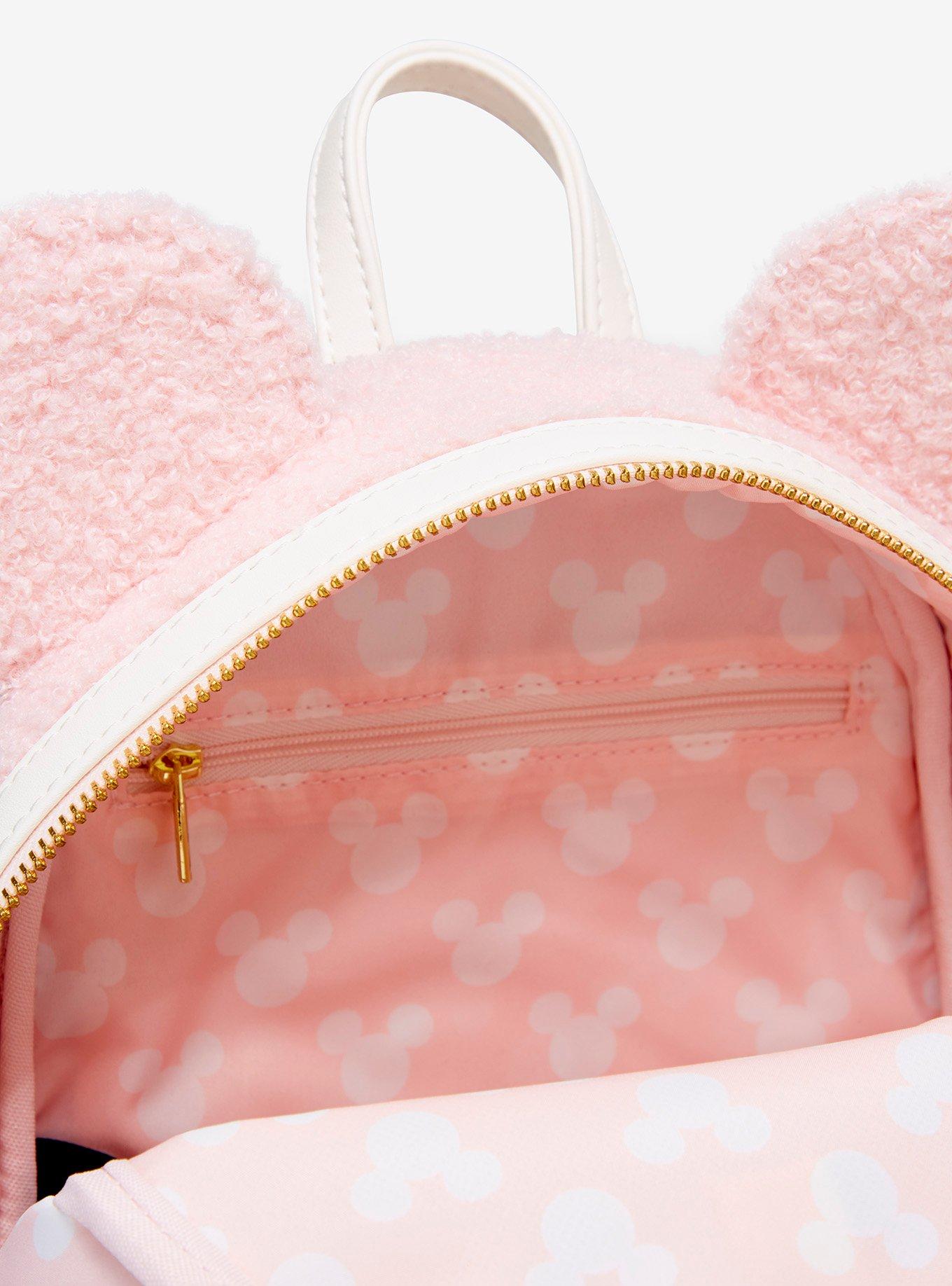 Loungefly Disney Minnie Mouse Ears Pink Sherpa Mini Backpack - BoxLunch Exclusive, , alternate - view 4