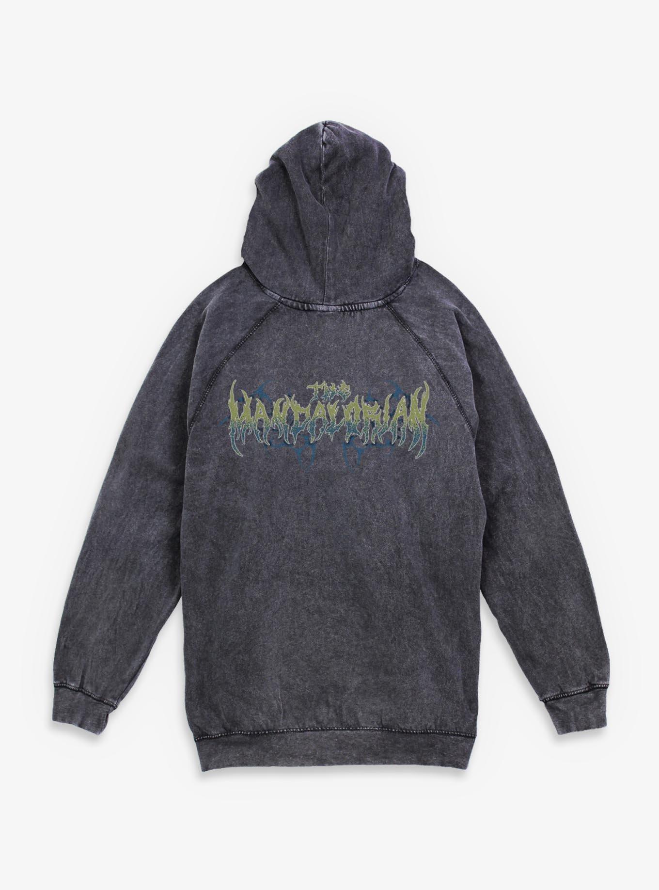 Star Wars: The Mandalorian And Grogu The Mandalorian & Grogu Advancing Metal Style Mineral Wash Hoodie Box Lunch Exclusive, , hi-res