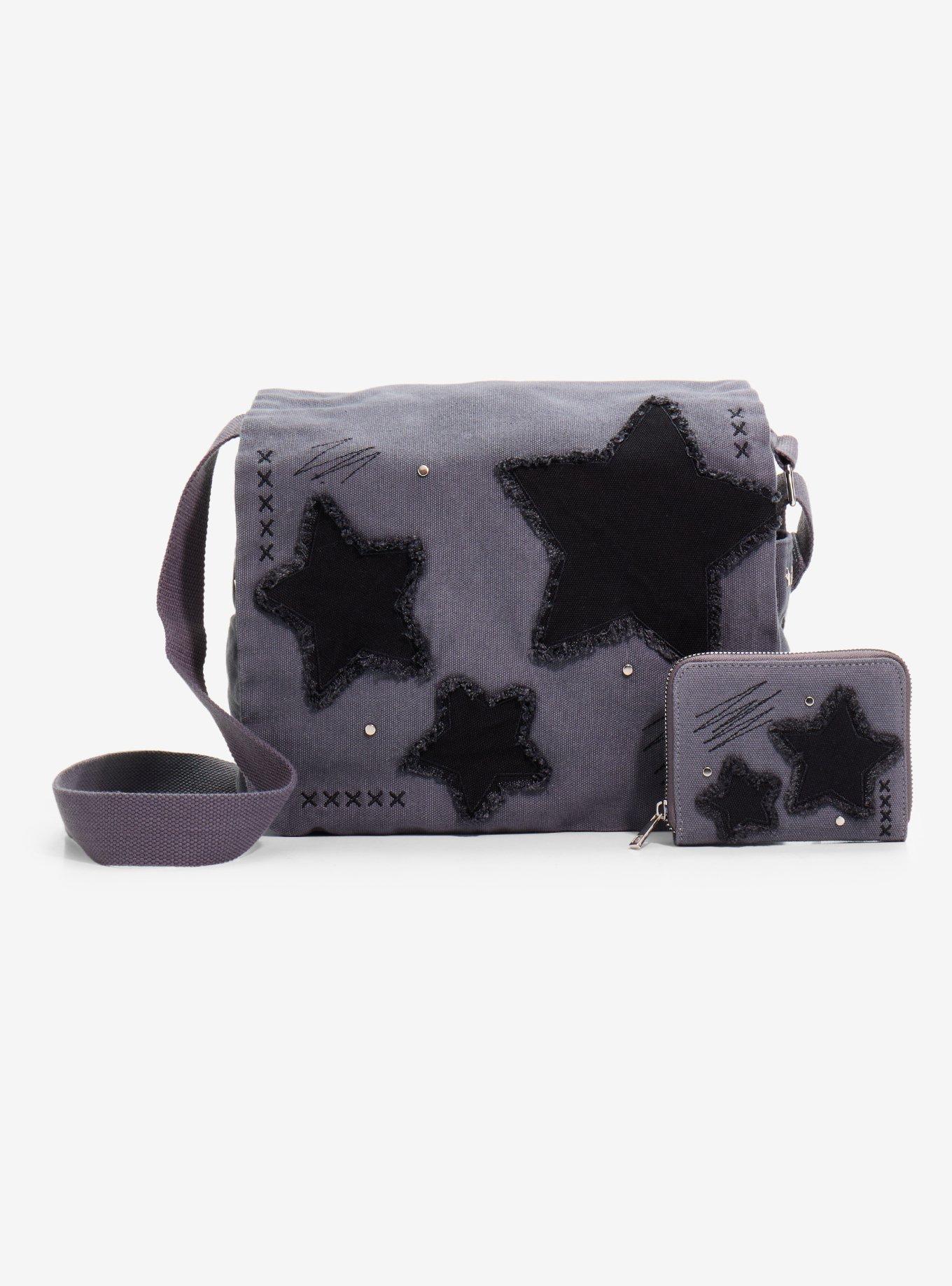 Grey Frayed Star Mini Zipper Wallet, , alternate - view 5
