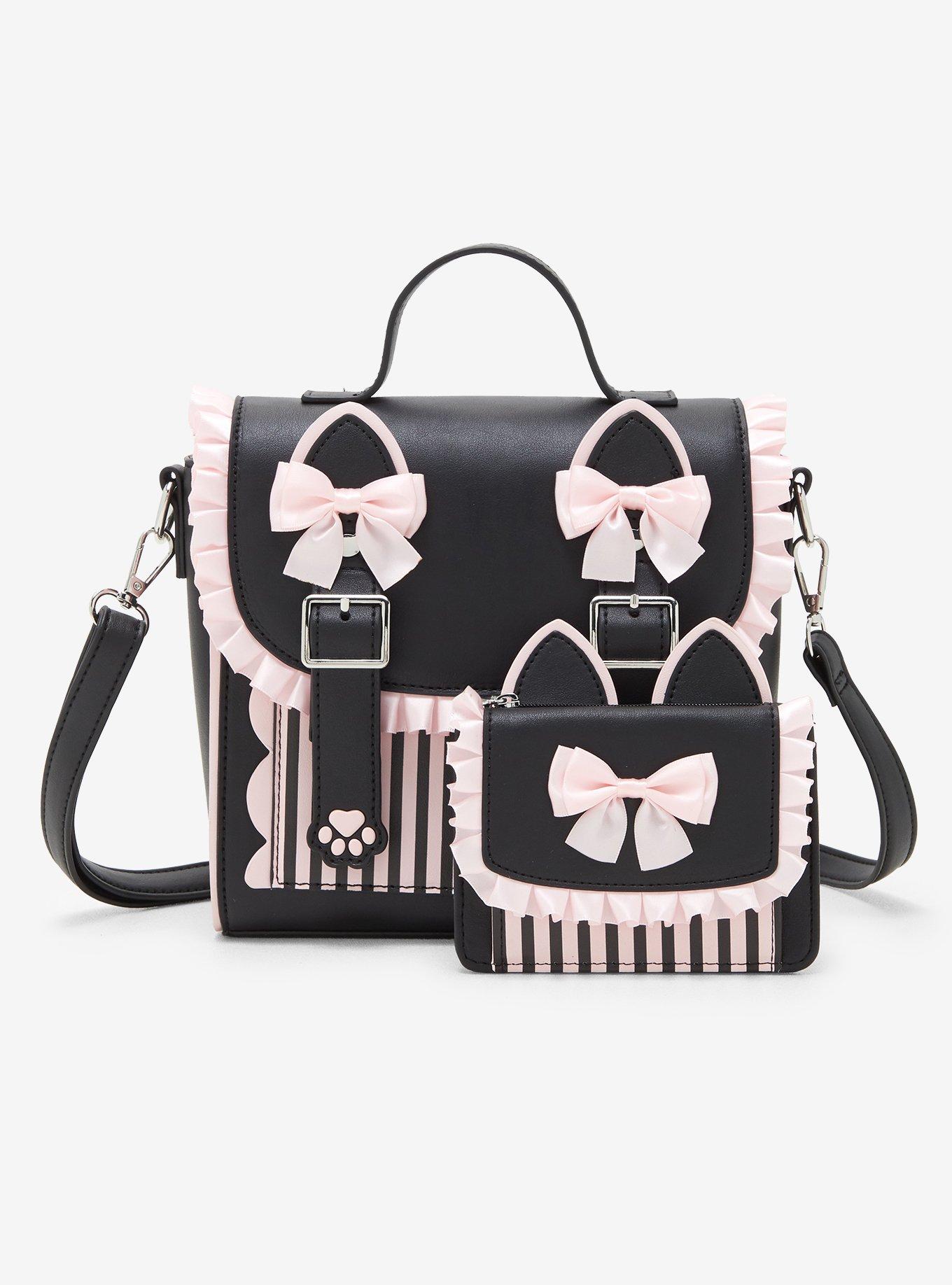 Black & Pink Kawaii Cat Ear Wallet, , alternate - view 5