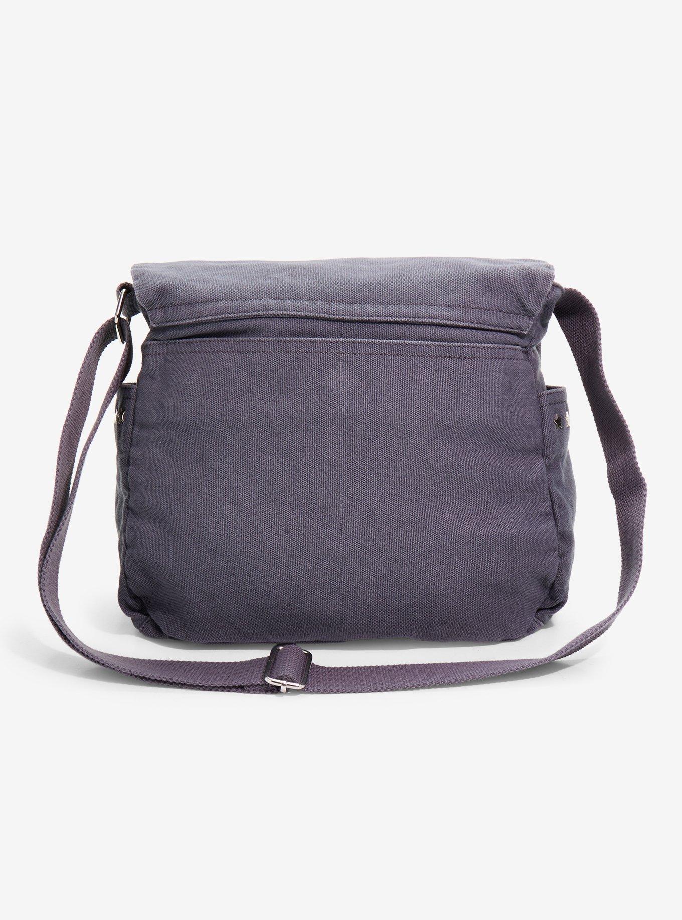 Grey Frayed Star Messenger Bag, , alternate - view 3