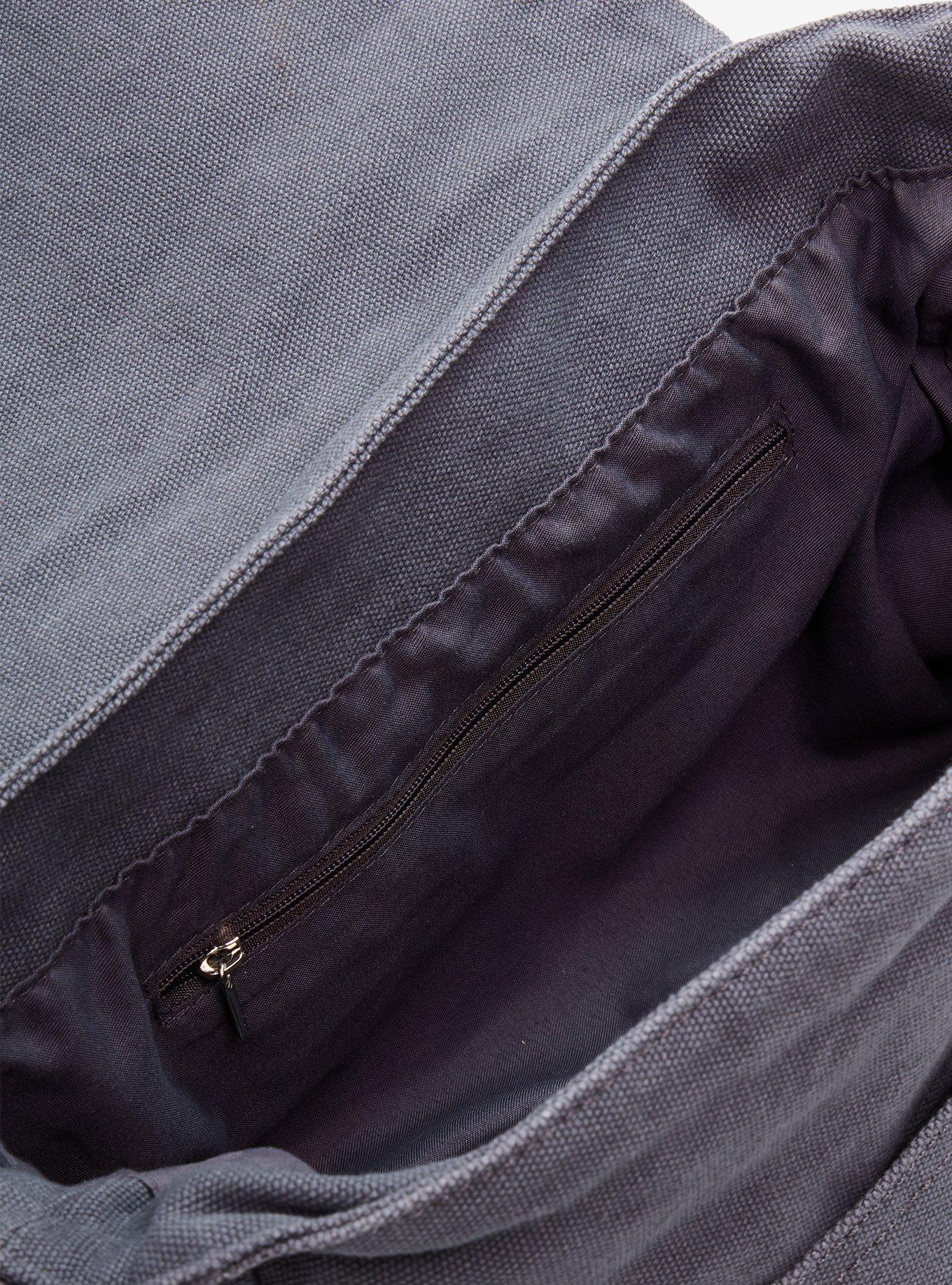 Grey Frayed Star Messenger Bag, , alternate - view 4