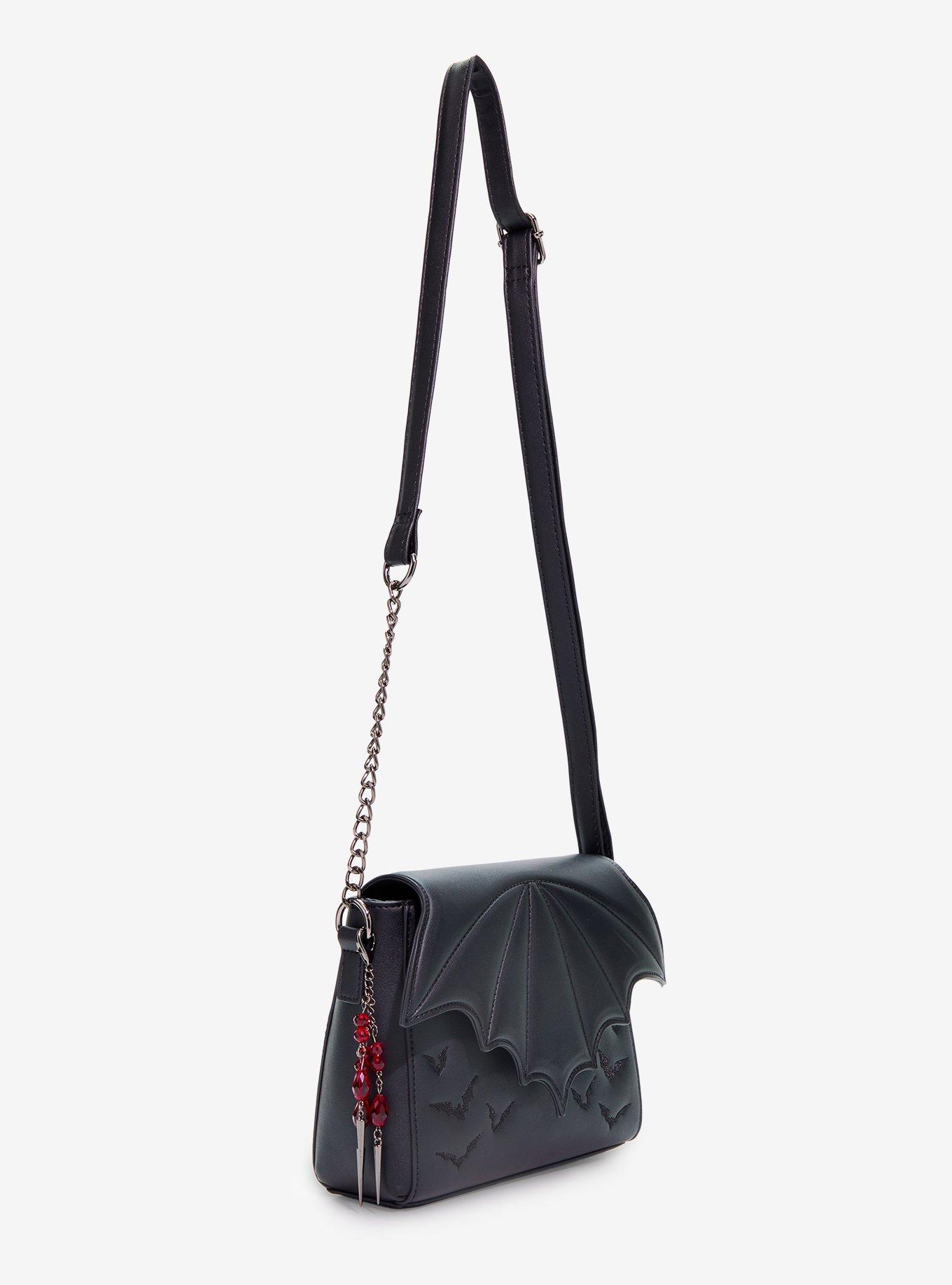 Black Bat Wing Crossbody Bag, , hi-res
