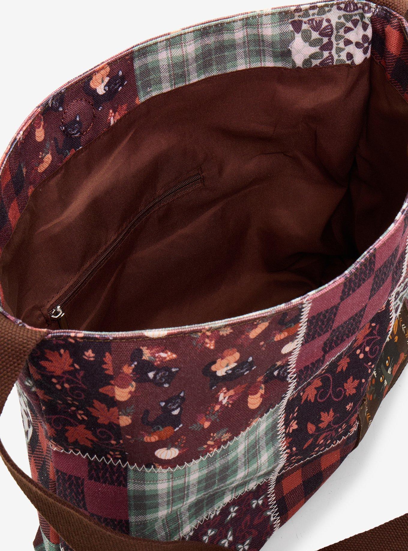 Pumpkin Cat Patchwork Shoulder Bag, , alternate - view 4