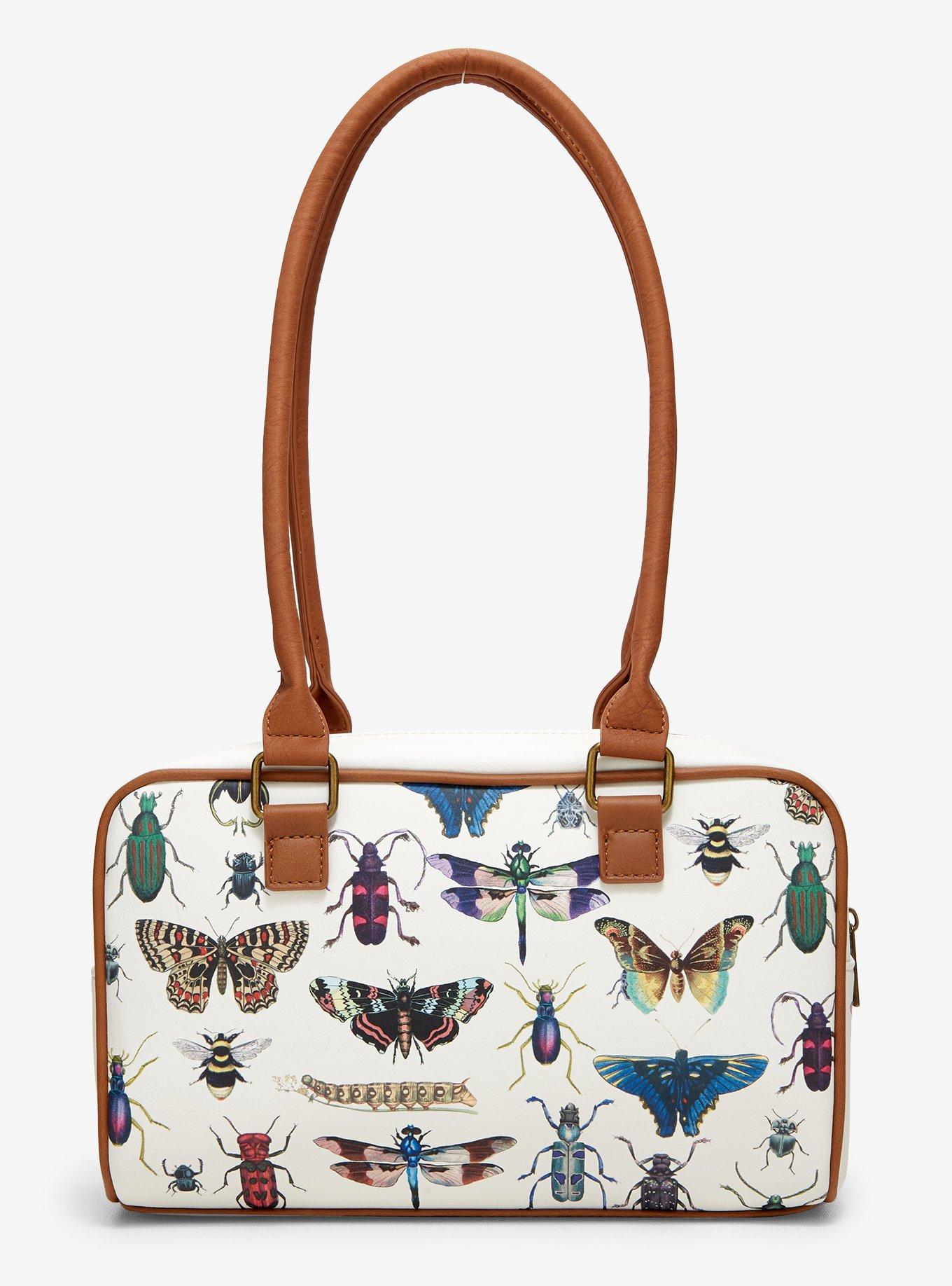 Thorn & Fable Insect Collage Magnifying Glass Charm Shoulder Bag, , alternate - view 3
