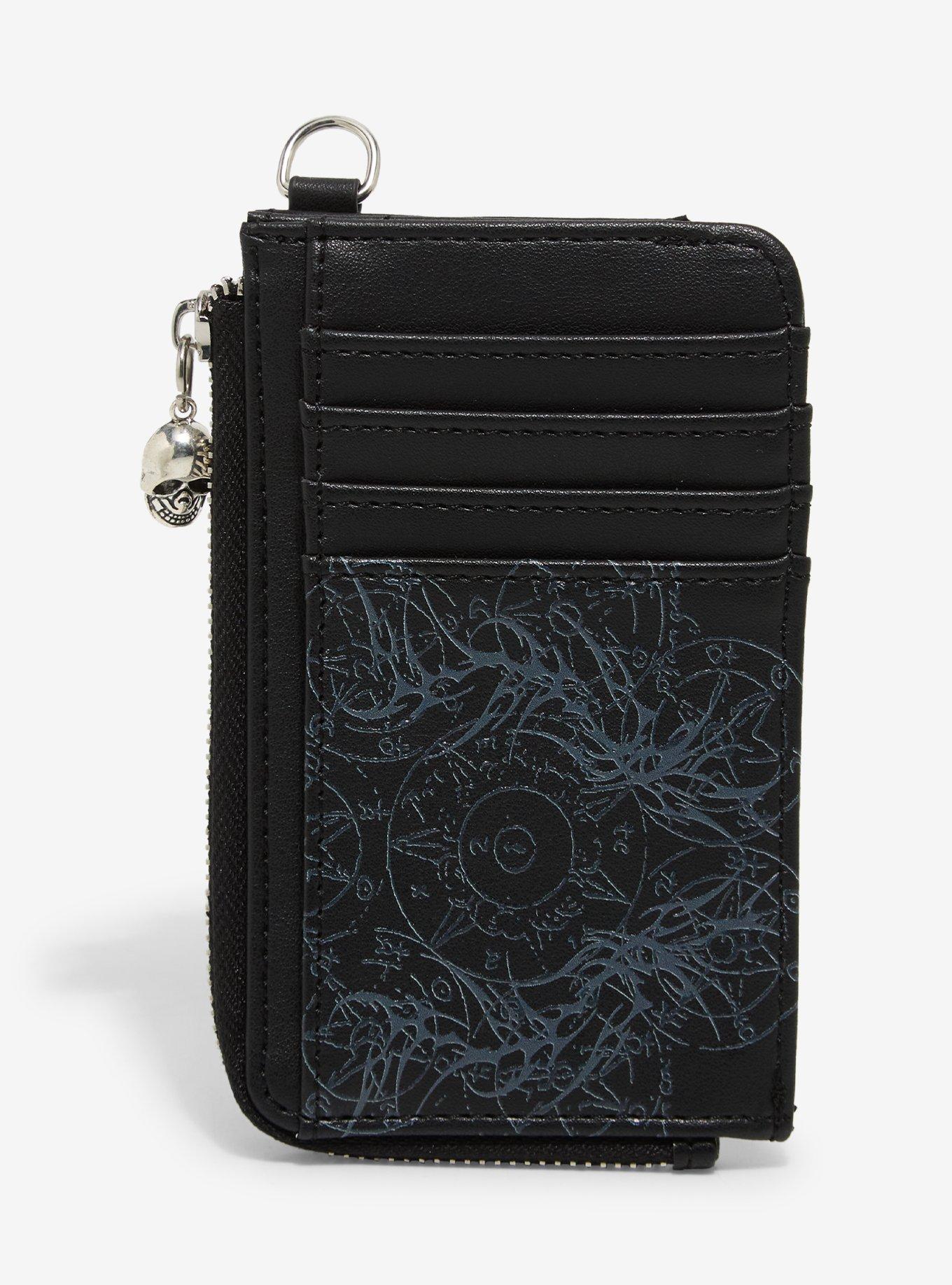 Social Collision Winged Skull Mini Zipper Wallet, , alternate - view 3