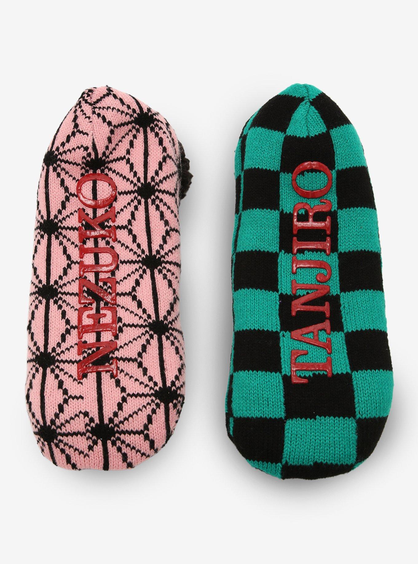 Demon Slayer: Kimetsu no Yaiba Tanjiro & Nezuko Slipper Socks - BoxLunch Exclusive