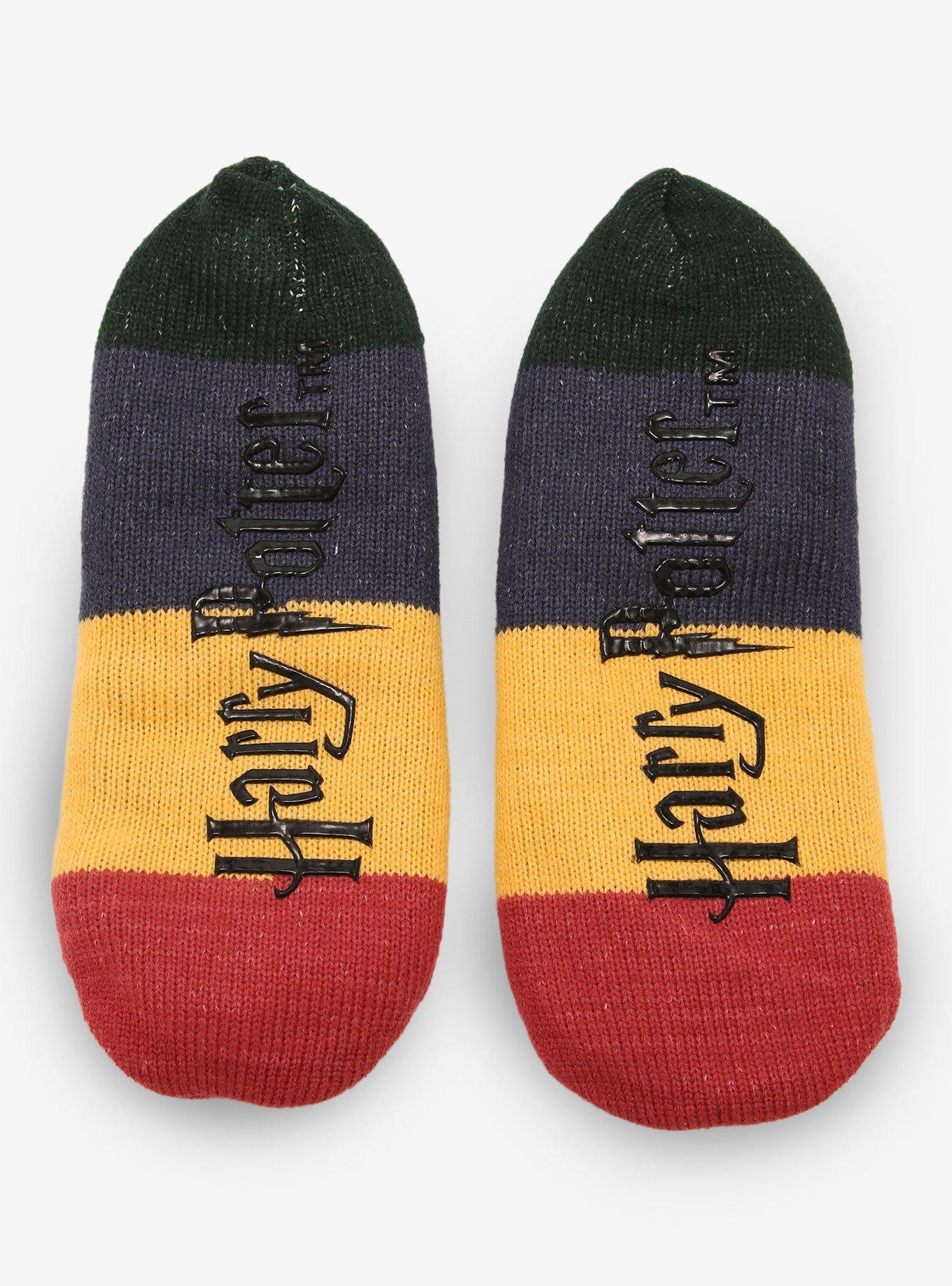 Harry Potter Hogwarts Crest Striped Slipper Socks - BoxLunch Exclusive