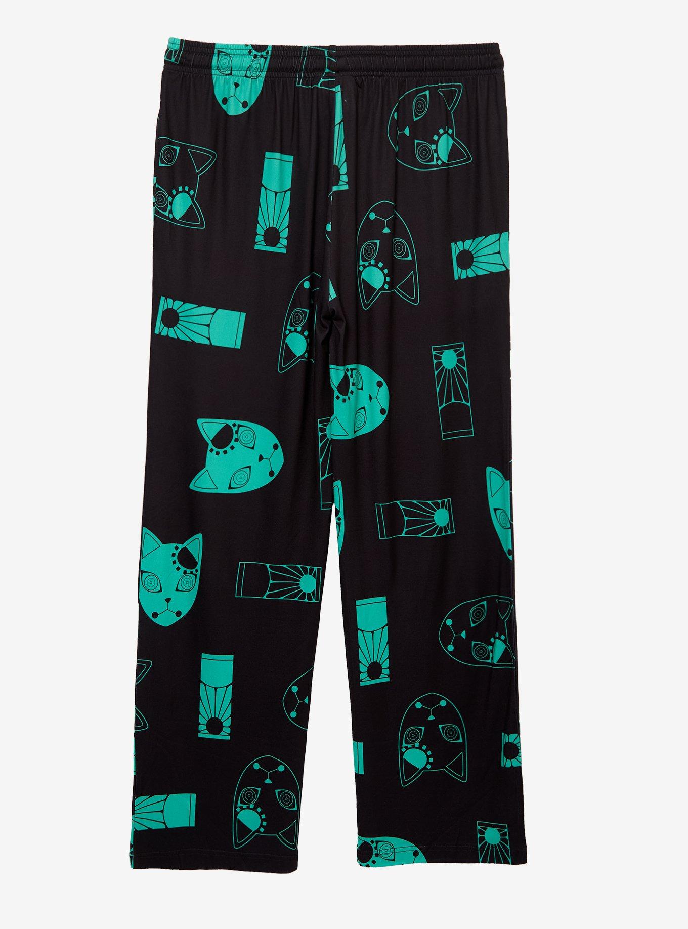 Demon Slayer: Kimetsu no Yaiba Tanjiro Tonal Icons Allover Print Sleep Pants - BoxLunch Exclusive, , hi-res