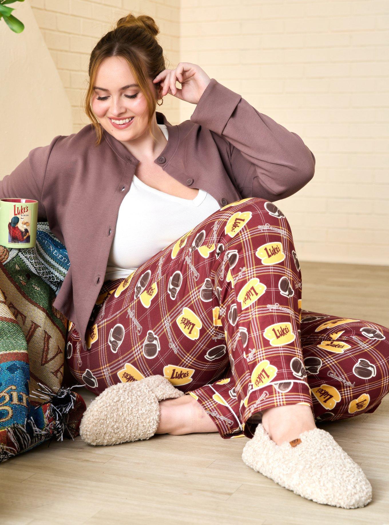 Gilmore Girls Luke's Coffee Allover Print Sleep Pants &mdash; BoxLunch Exclusive, ORANGE, alternate - view 3