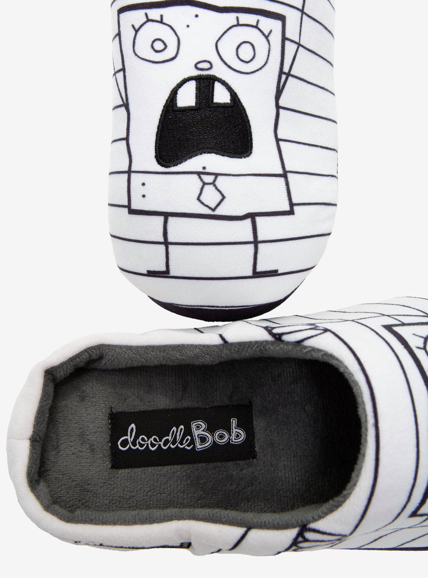 SpongeBob SquarePants DoodleBob Slippers - BoxLunch Exclusive, BLACK, alternate - view 5